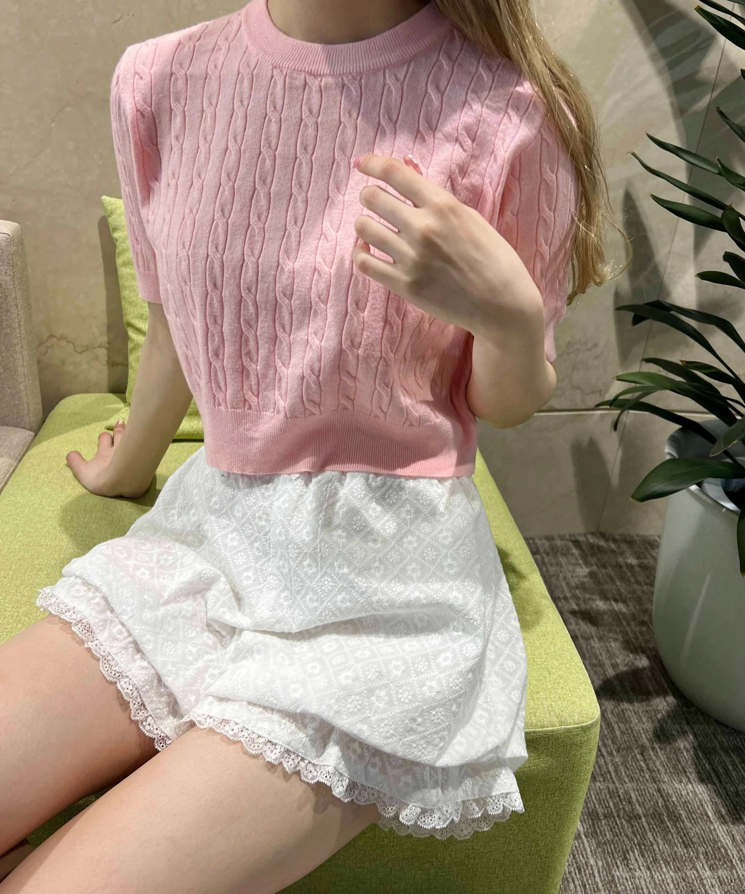 ケーブル半袖ニット - Image 8