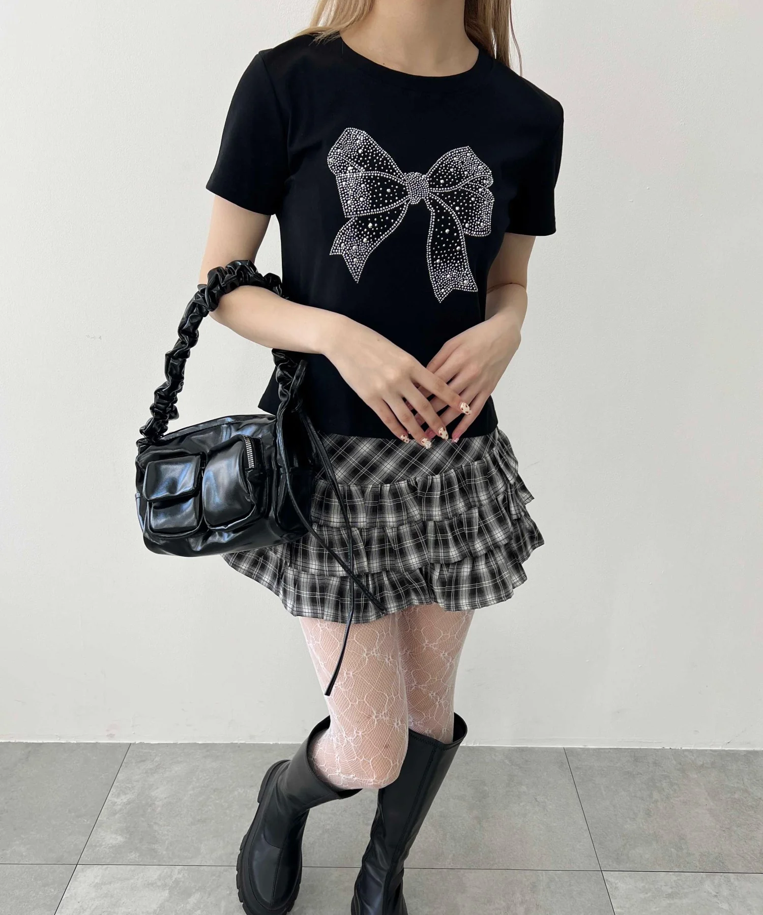 リボンストーンロゴTシャツ - Image 11