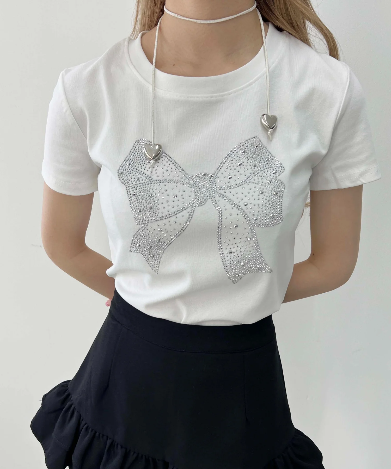 リボンストーンロゴTシャツ - Image 3