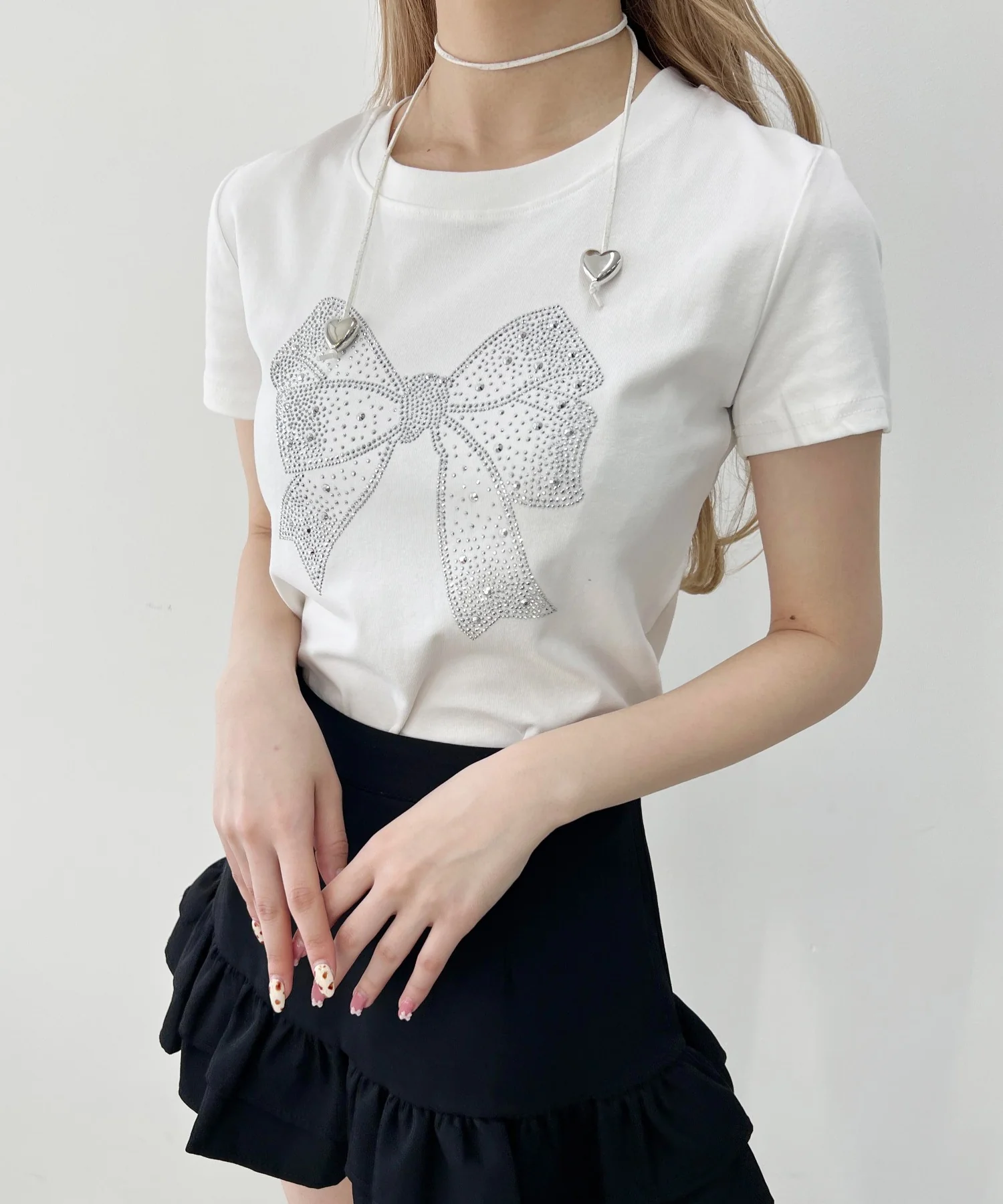 リボンストーンロゴTシャツ - Image 4