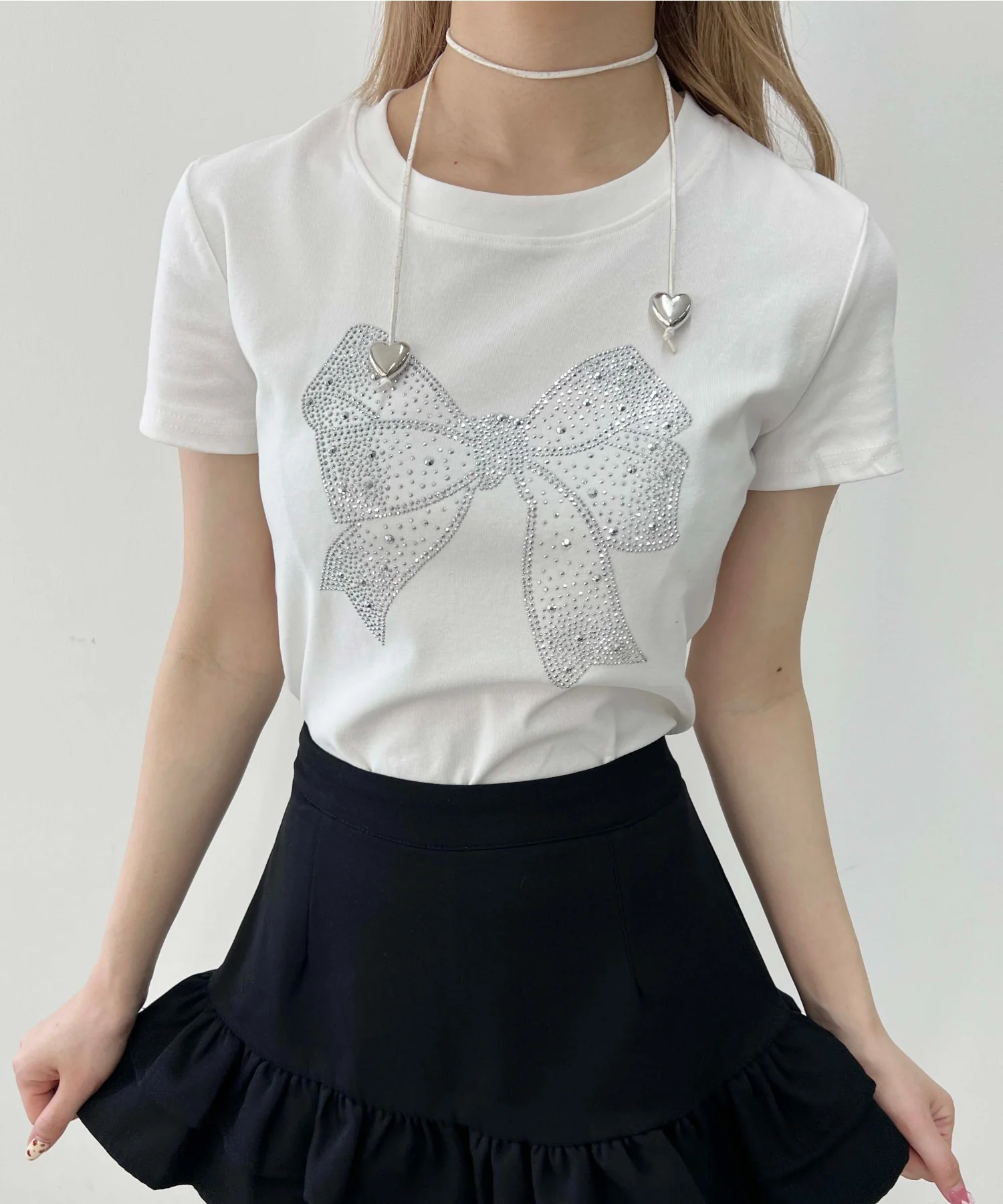 リボンストーンロゴTシャツ - Image 5