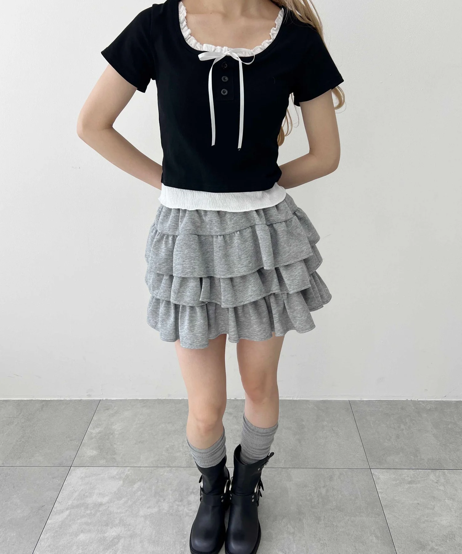 レイヤード風フロントリボンTシャツ - Image 17