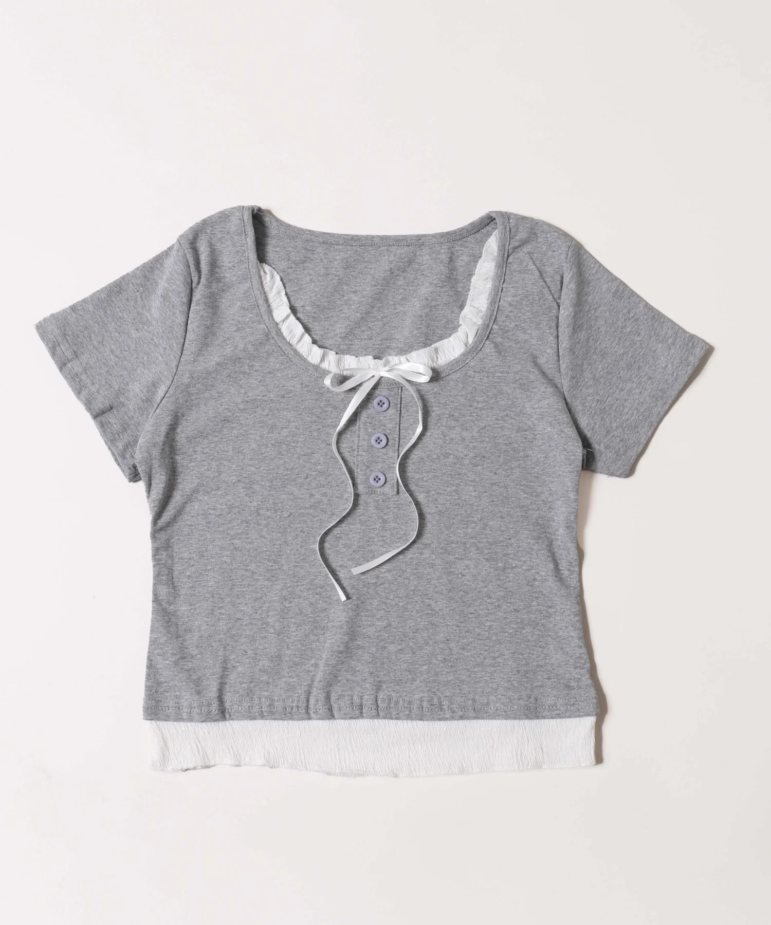 レイヤード風フロントリボンTシャツ - Image 18