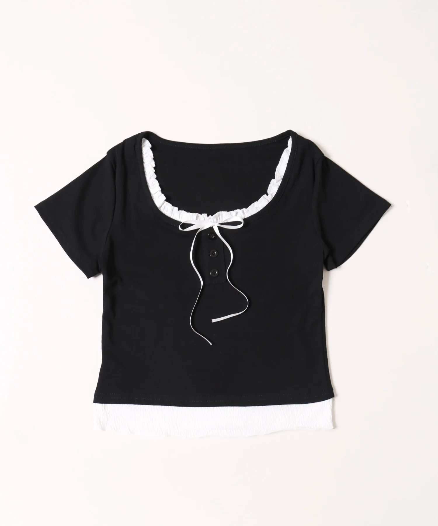 レイヤード風フロントリボンTシャツ - Image 20