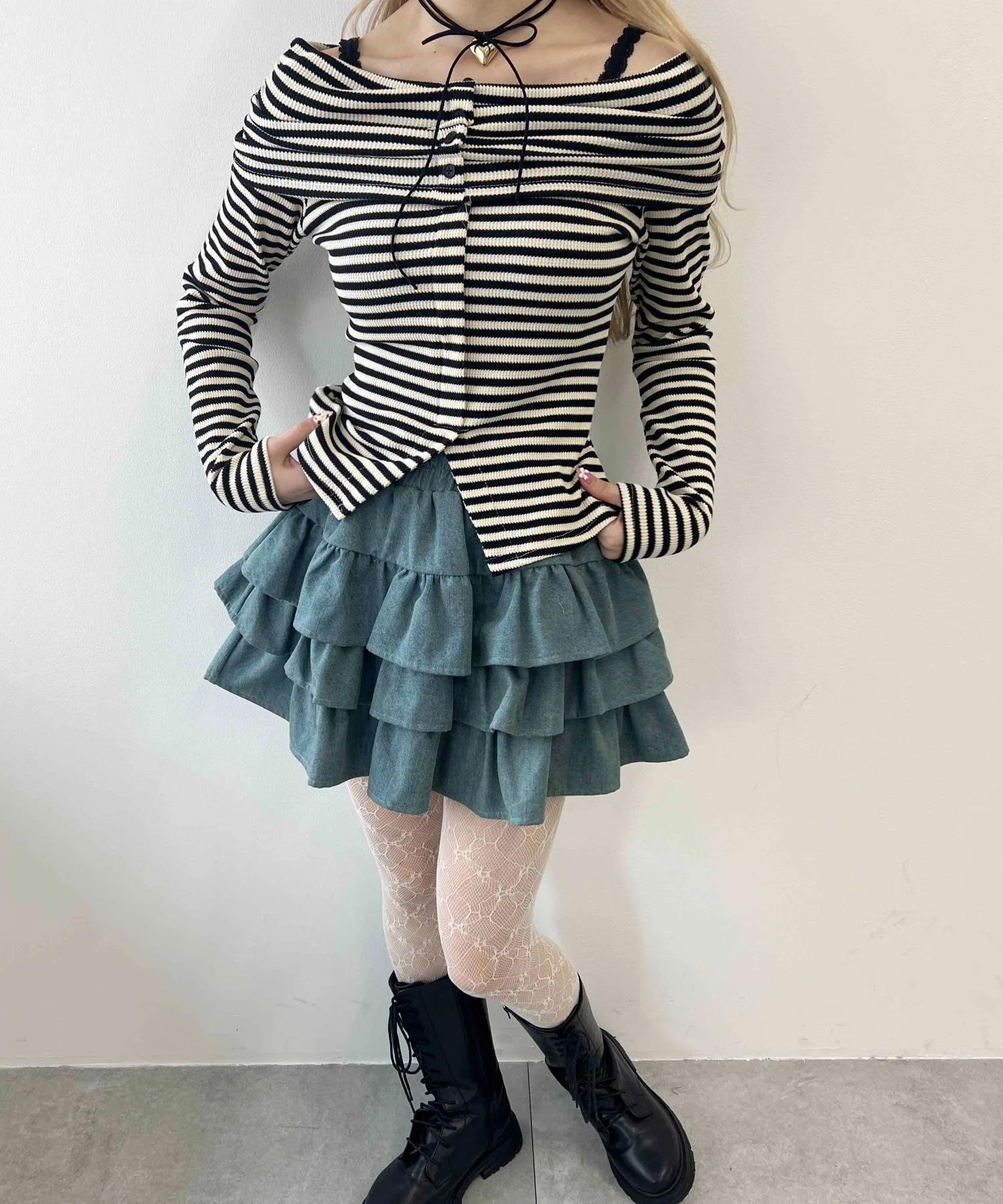 ボーダーオフショルトップス - Image 13