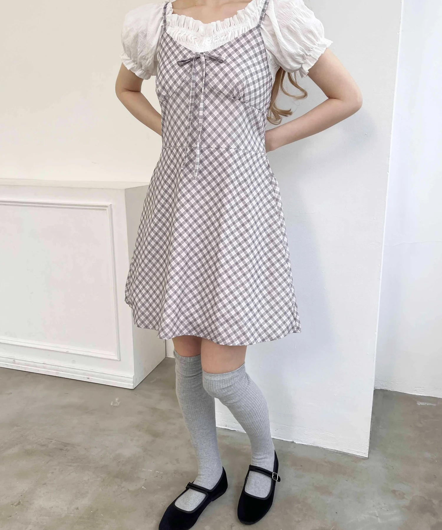 フロントリボンチェックミニワンピース - Image 14