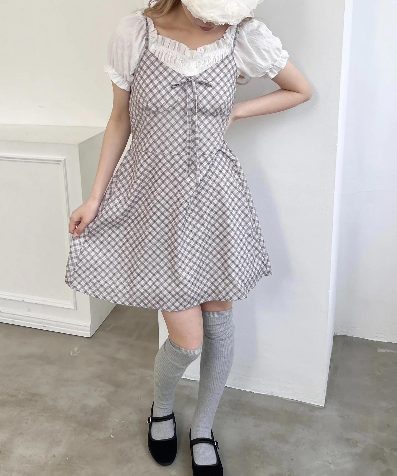 フロントリボンチェックミニワンピース - Image 15