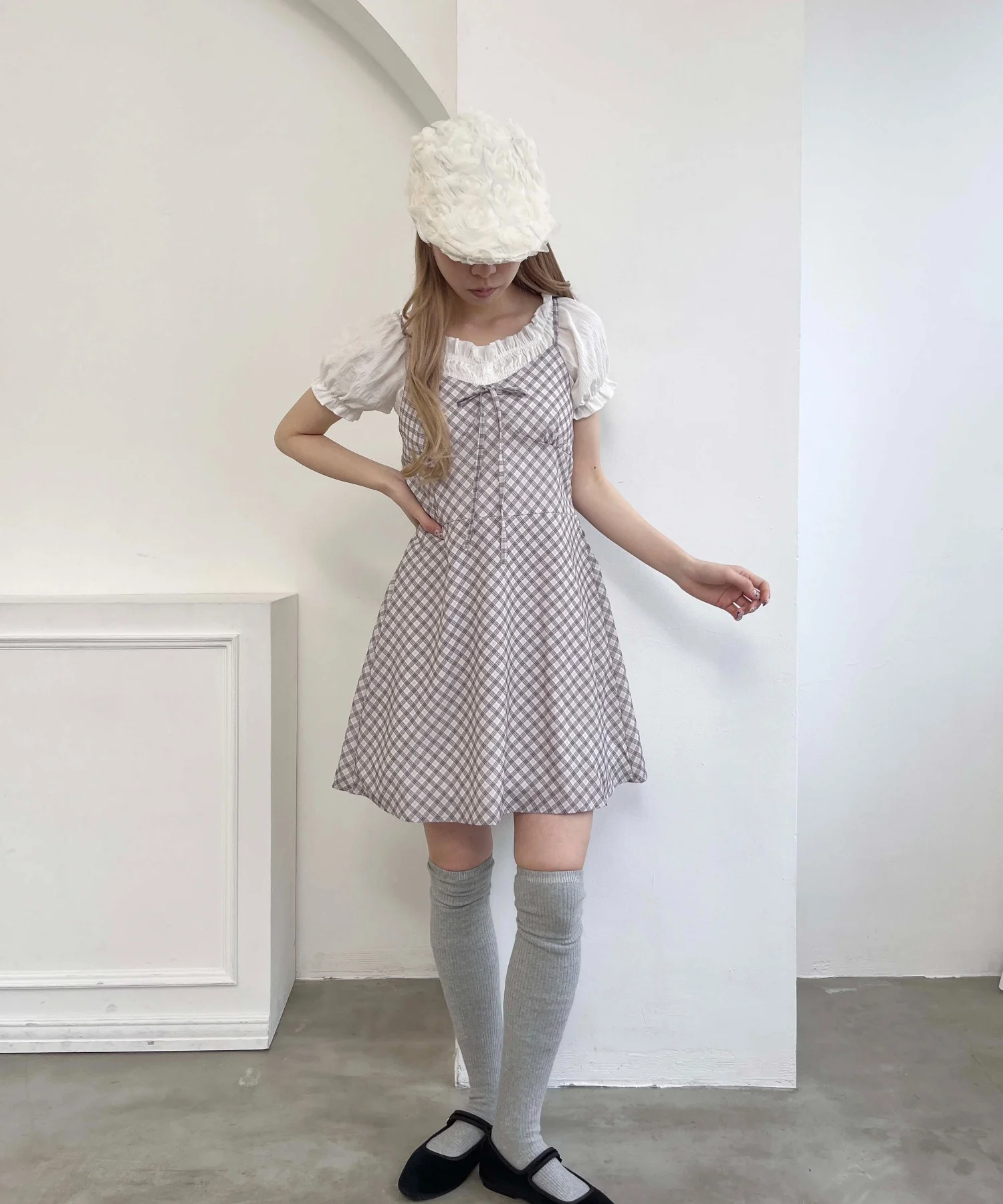 フロントリボンチェックミニワンピース - Image 17