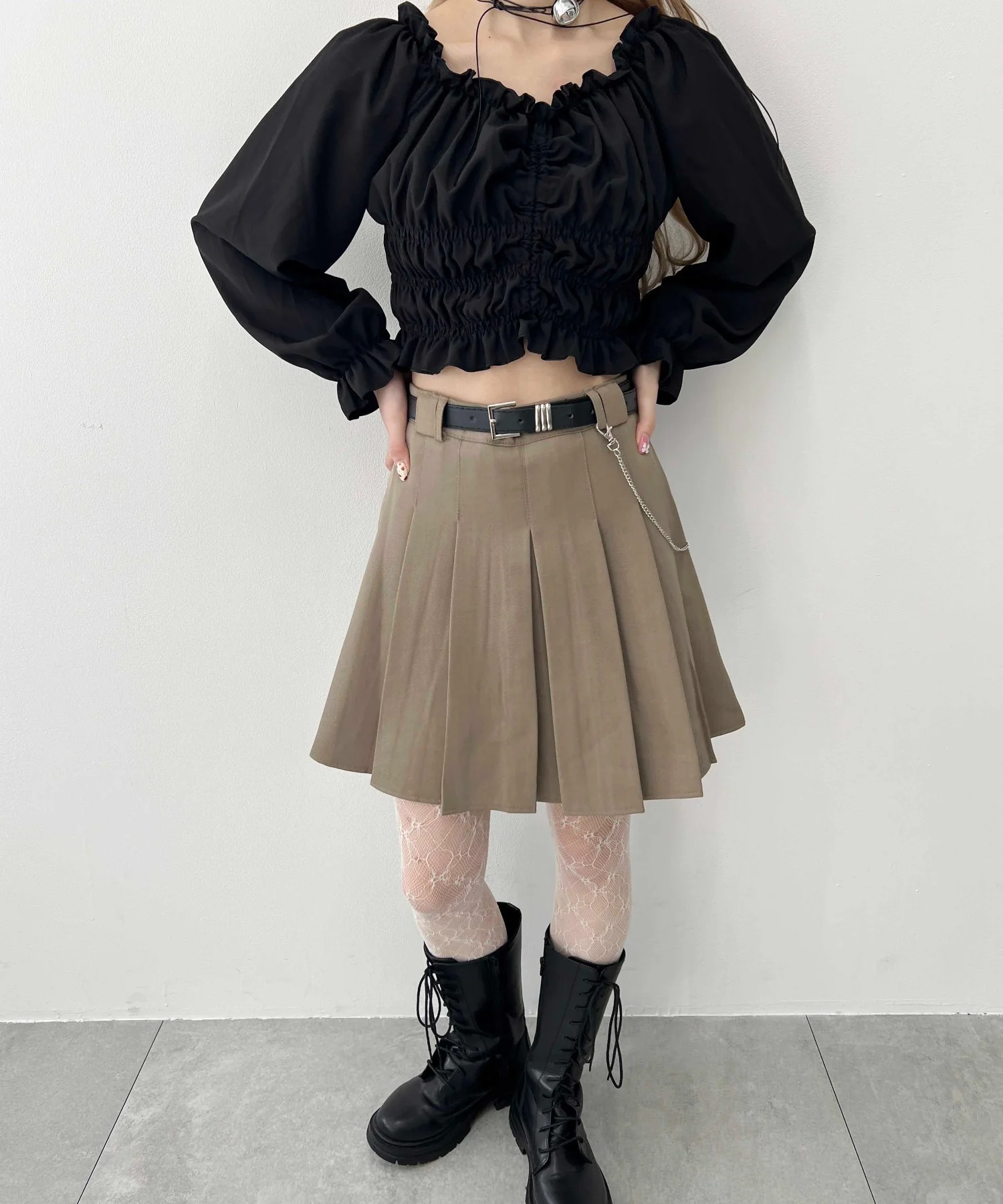 ベルト付きプリーツスカート - Image 6