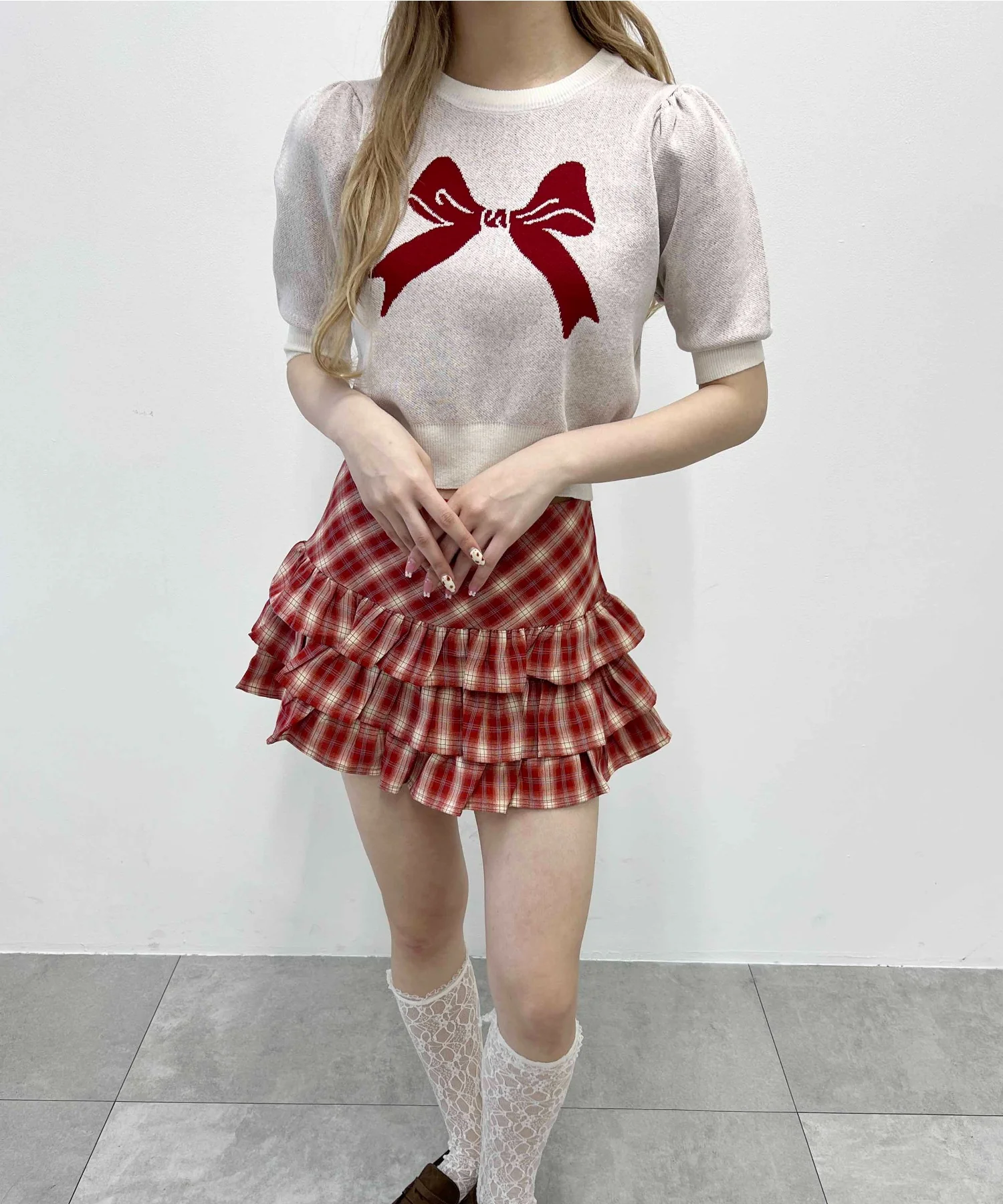 パフスリーブリボンニット - Image 11