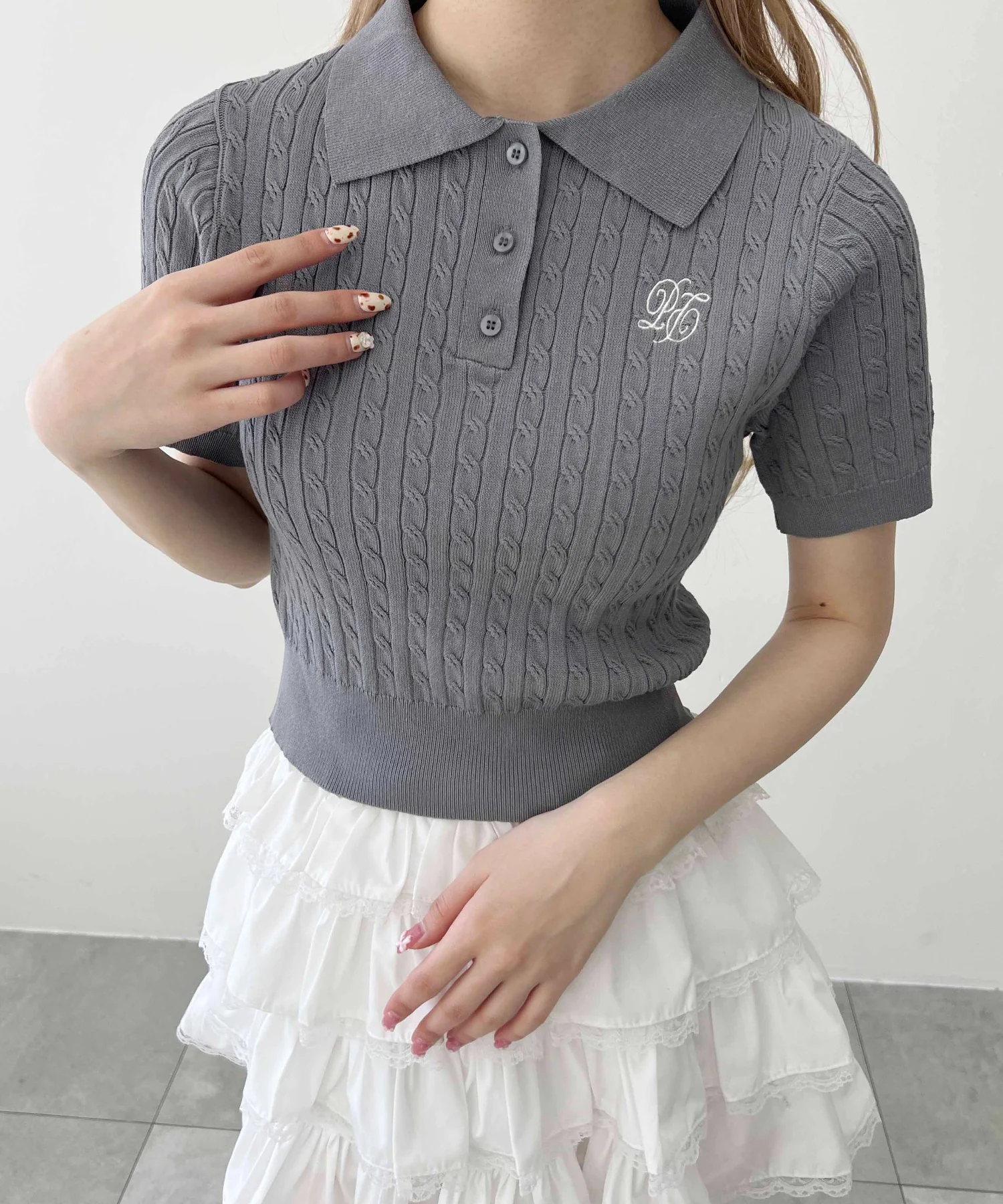 襟付きケーブルコンパクトニット