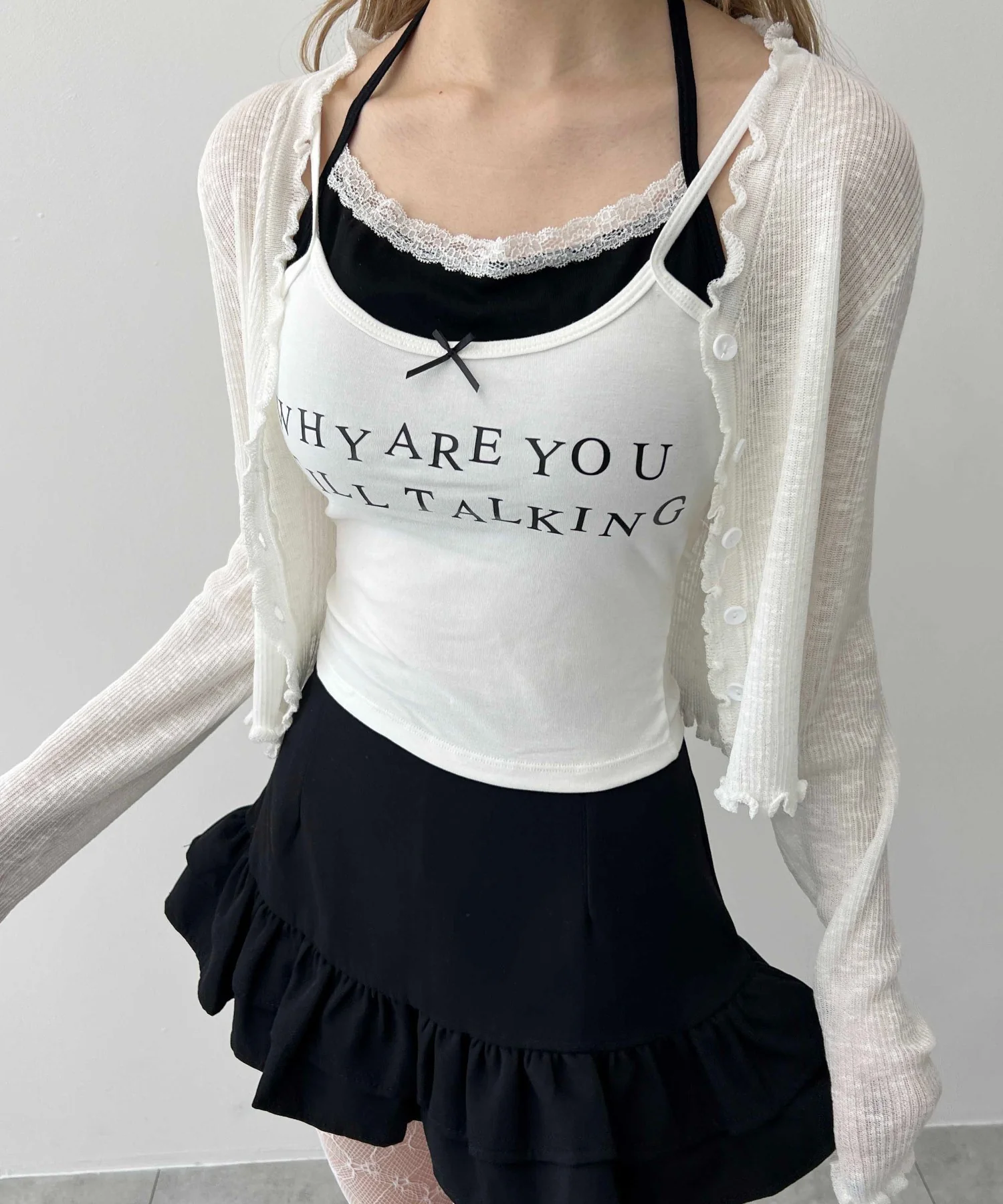 メッセージロゴレイヤードキャミソール - Image 4