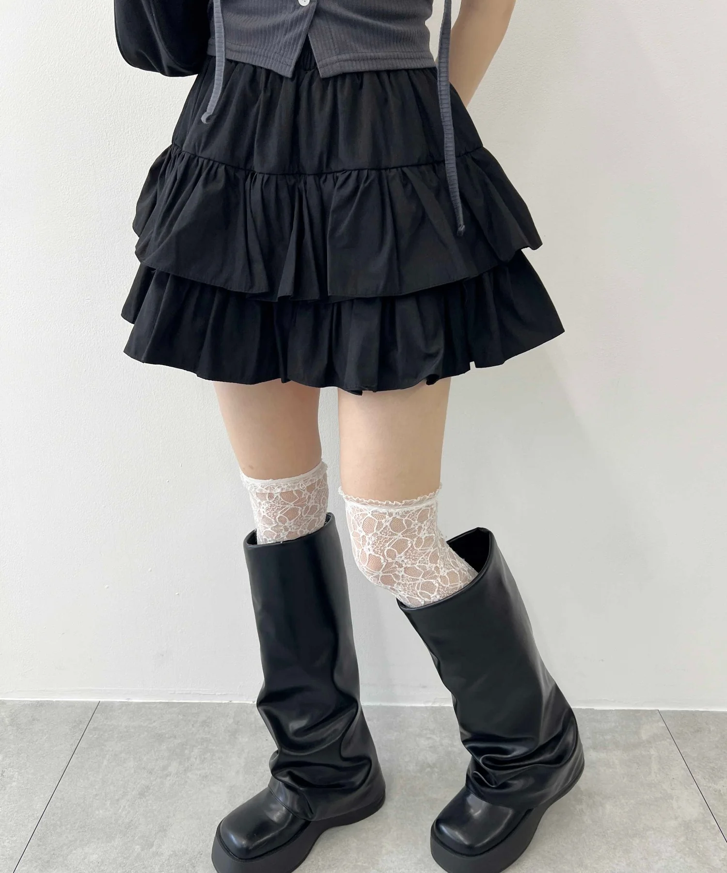 無地ティアードミニスカート - Image 12