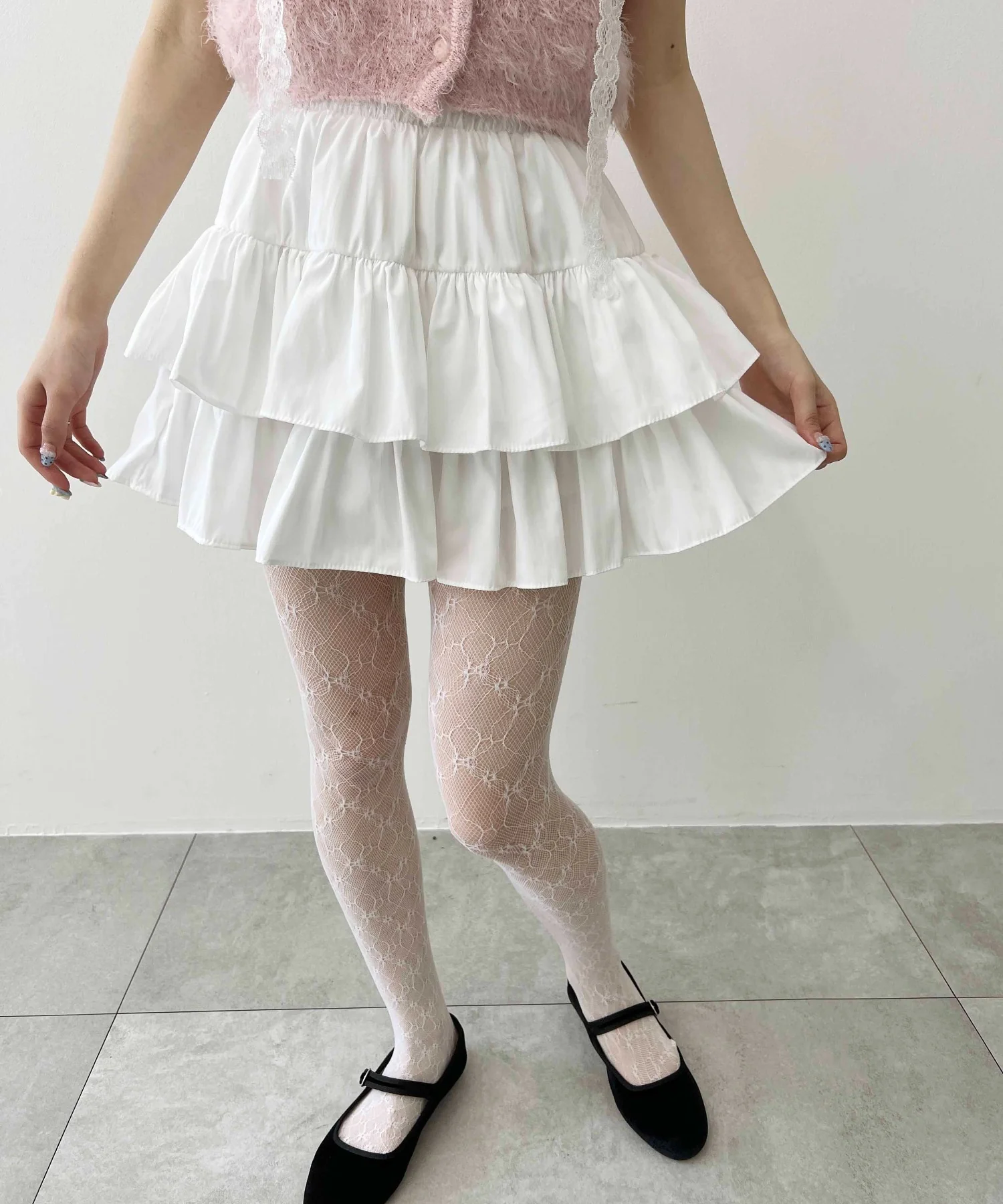 無地ティアードミニスカート - Image 5