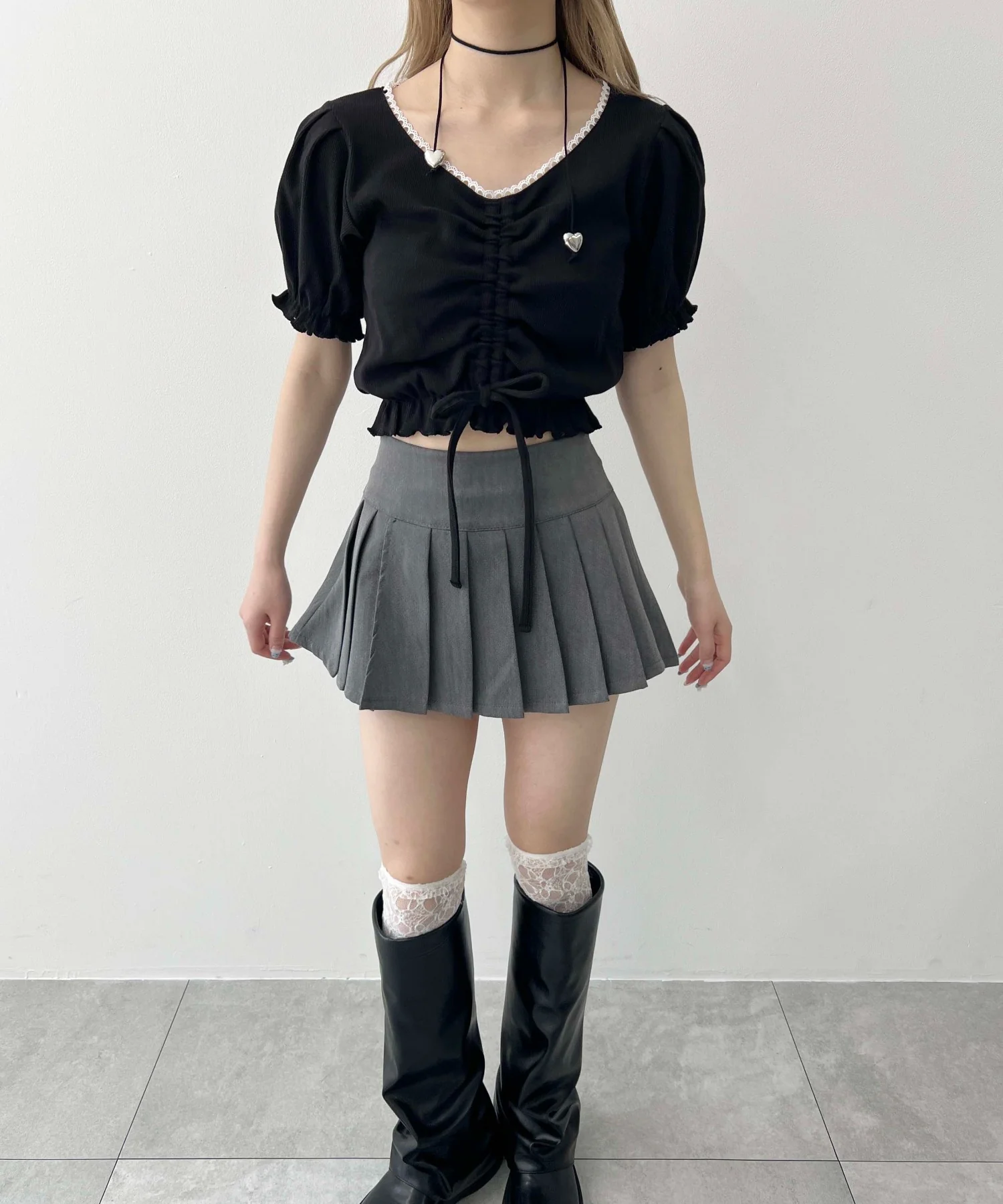 レースパイピング半袖トップス - Image 19