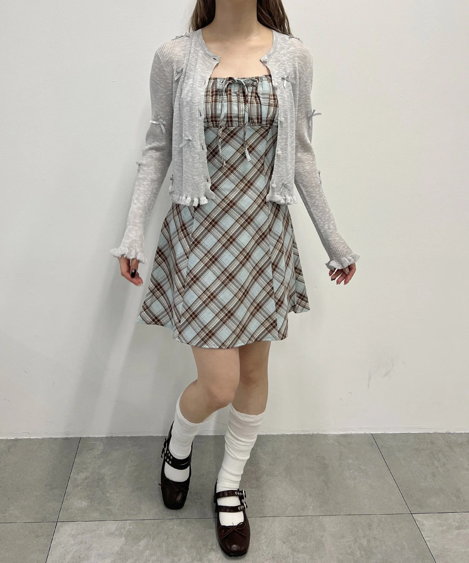 フロントリボンチェックキャミワンピース - Image 6