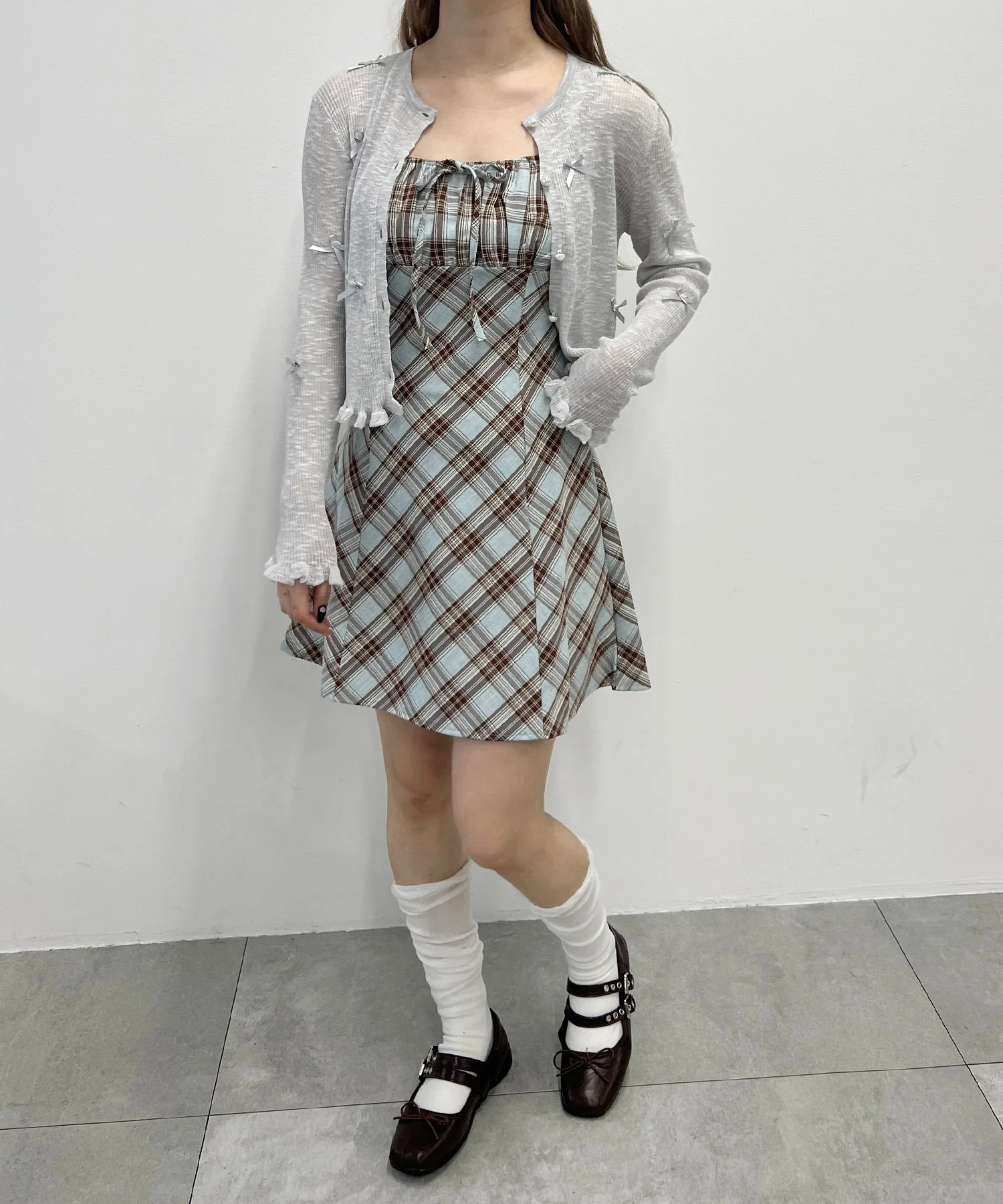 フロントリボンチェックキャミワンピース - Image 7
