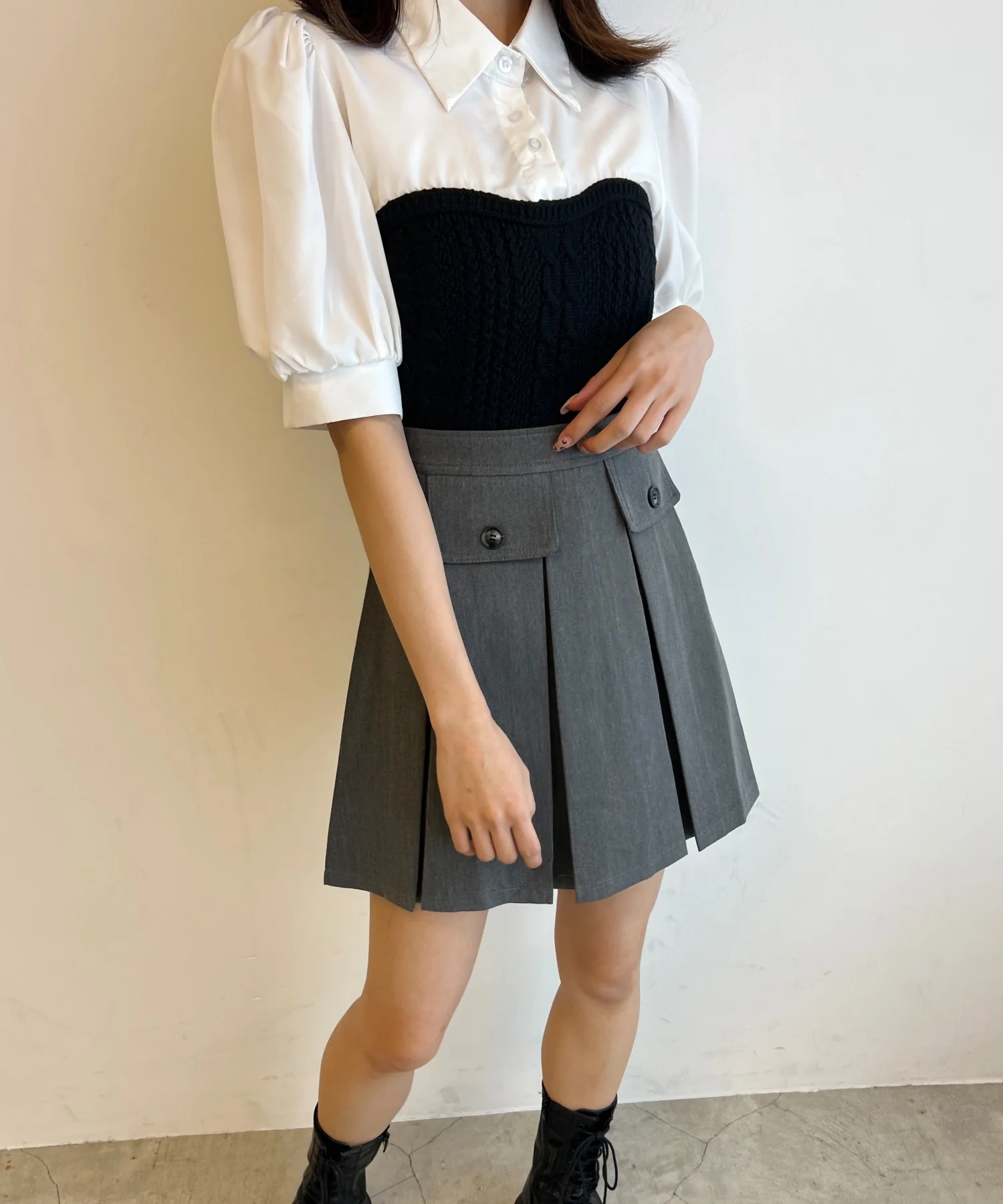 ニットビスチェドッキングシャツ - Image 9