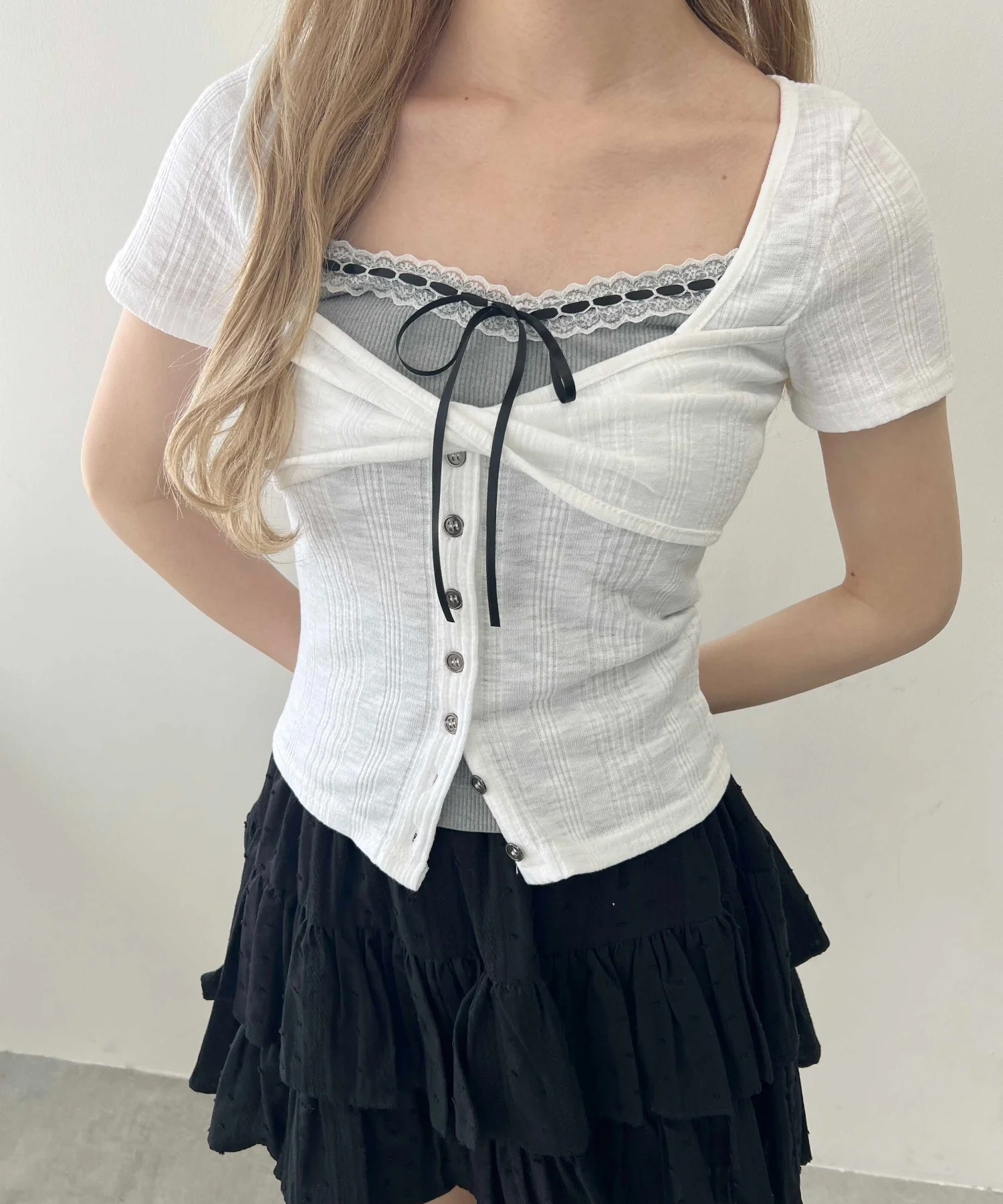 クロスデザインカーデトップス - Image 2