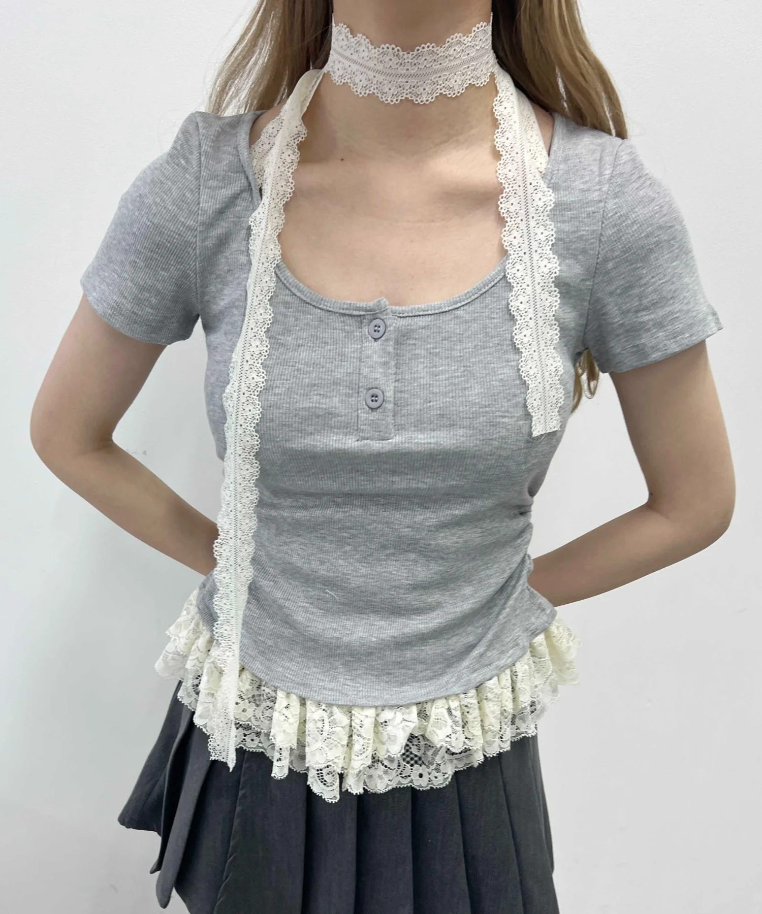レースチョーカードッキングトップス - Image 11