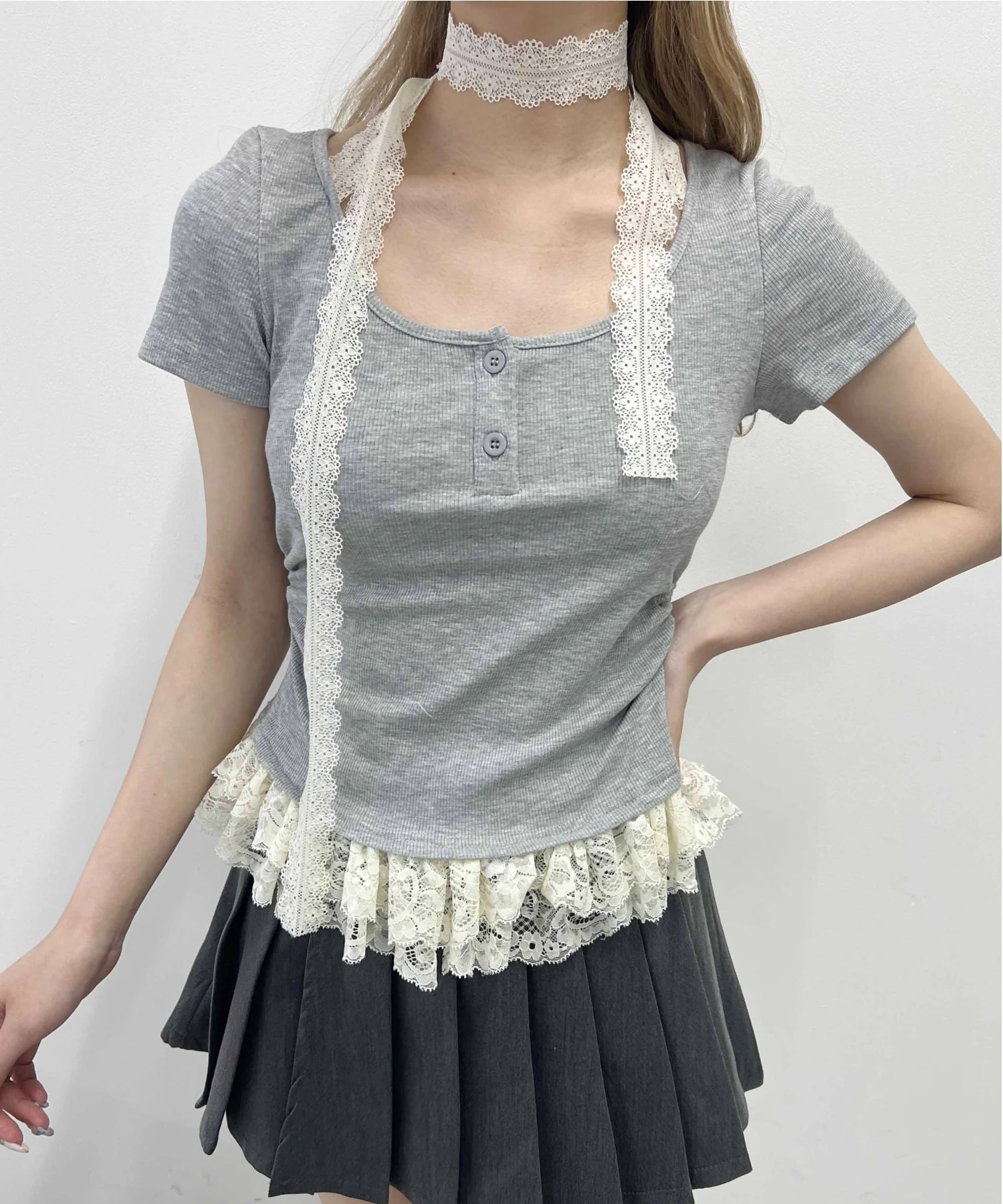 レースチョーカードッキングトップス - Image 12