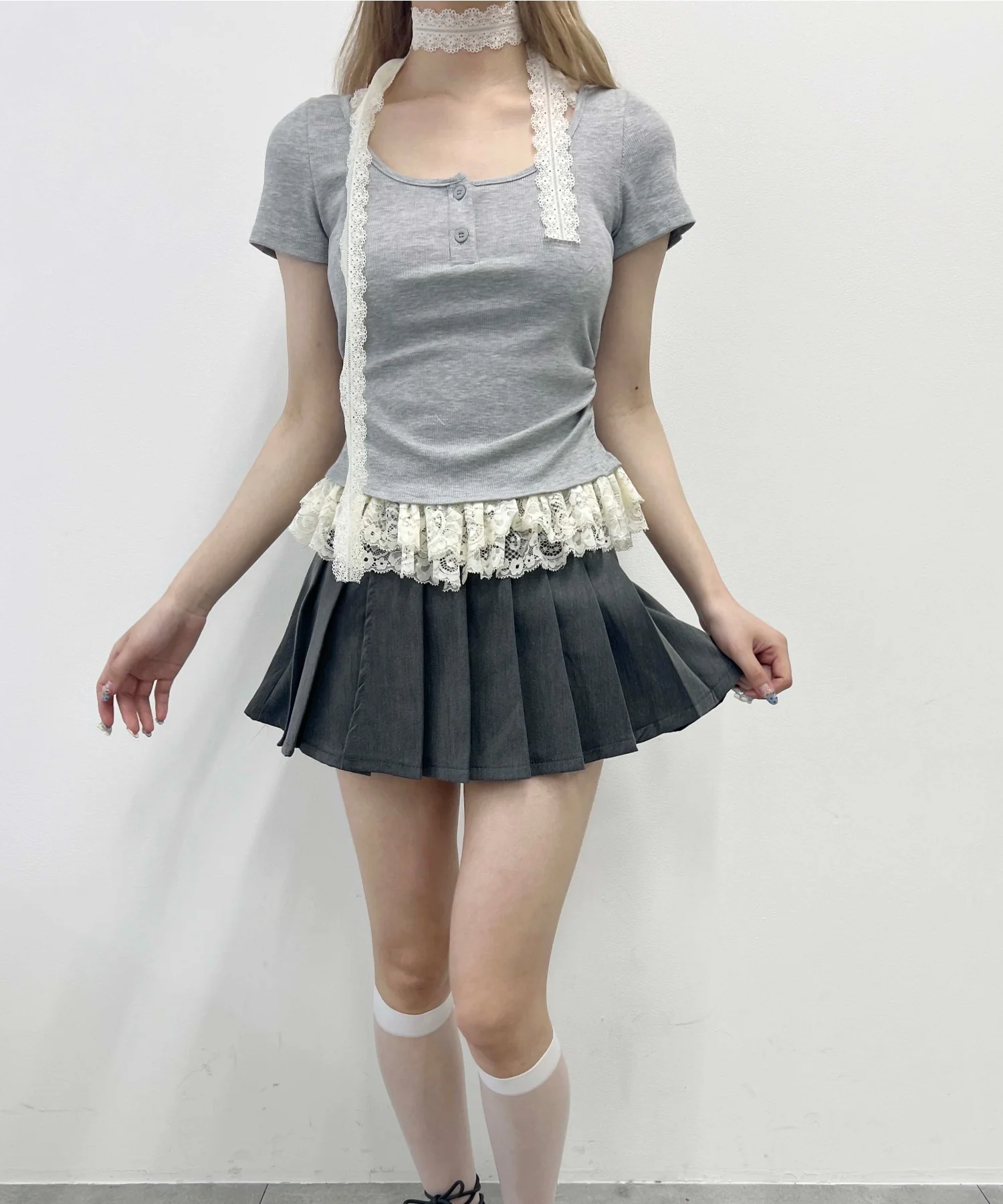 レースチョーカードッキングトップス - Image 13