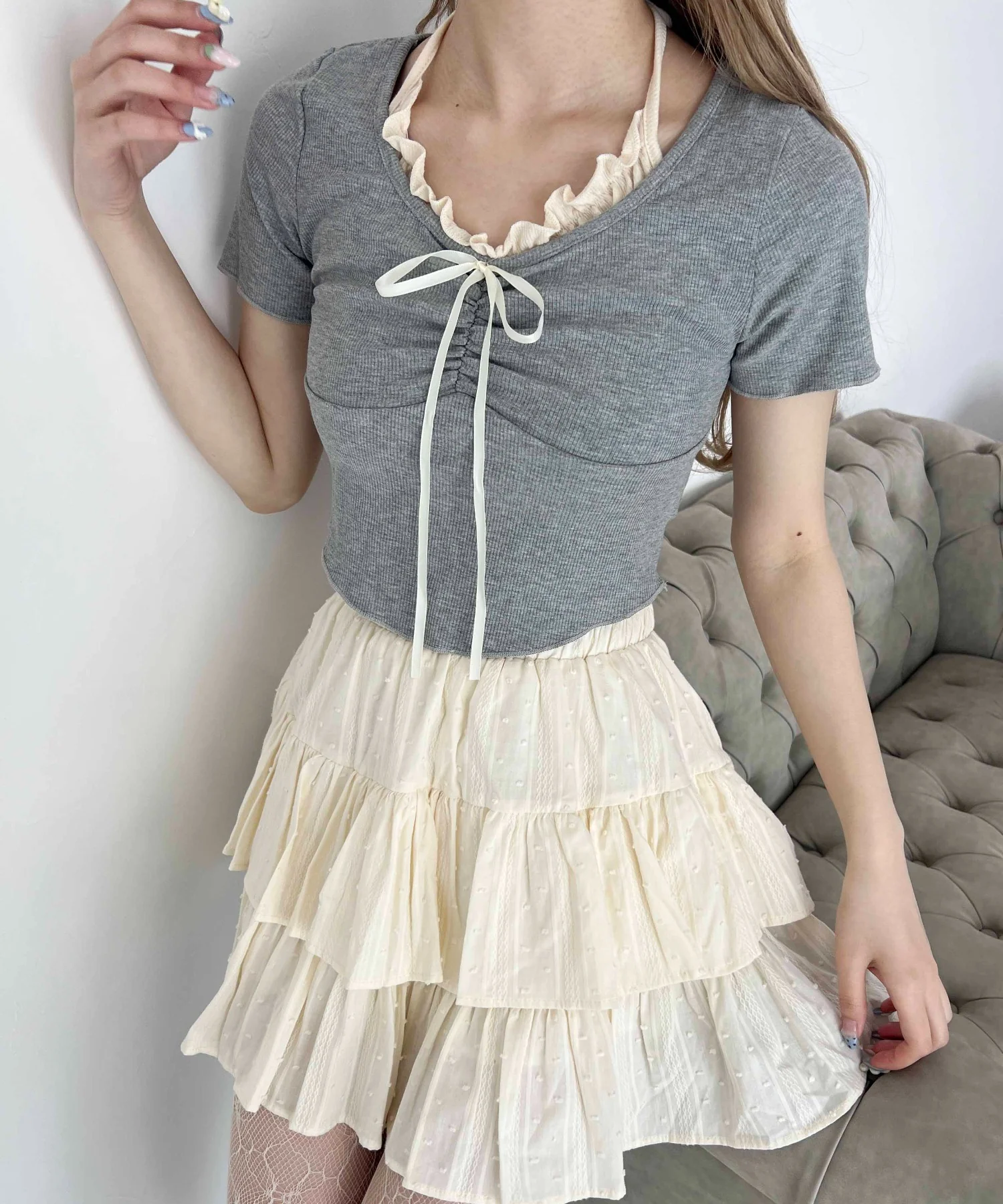 ホルターネックドッキングTシャツ - Image 4