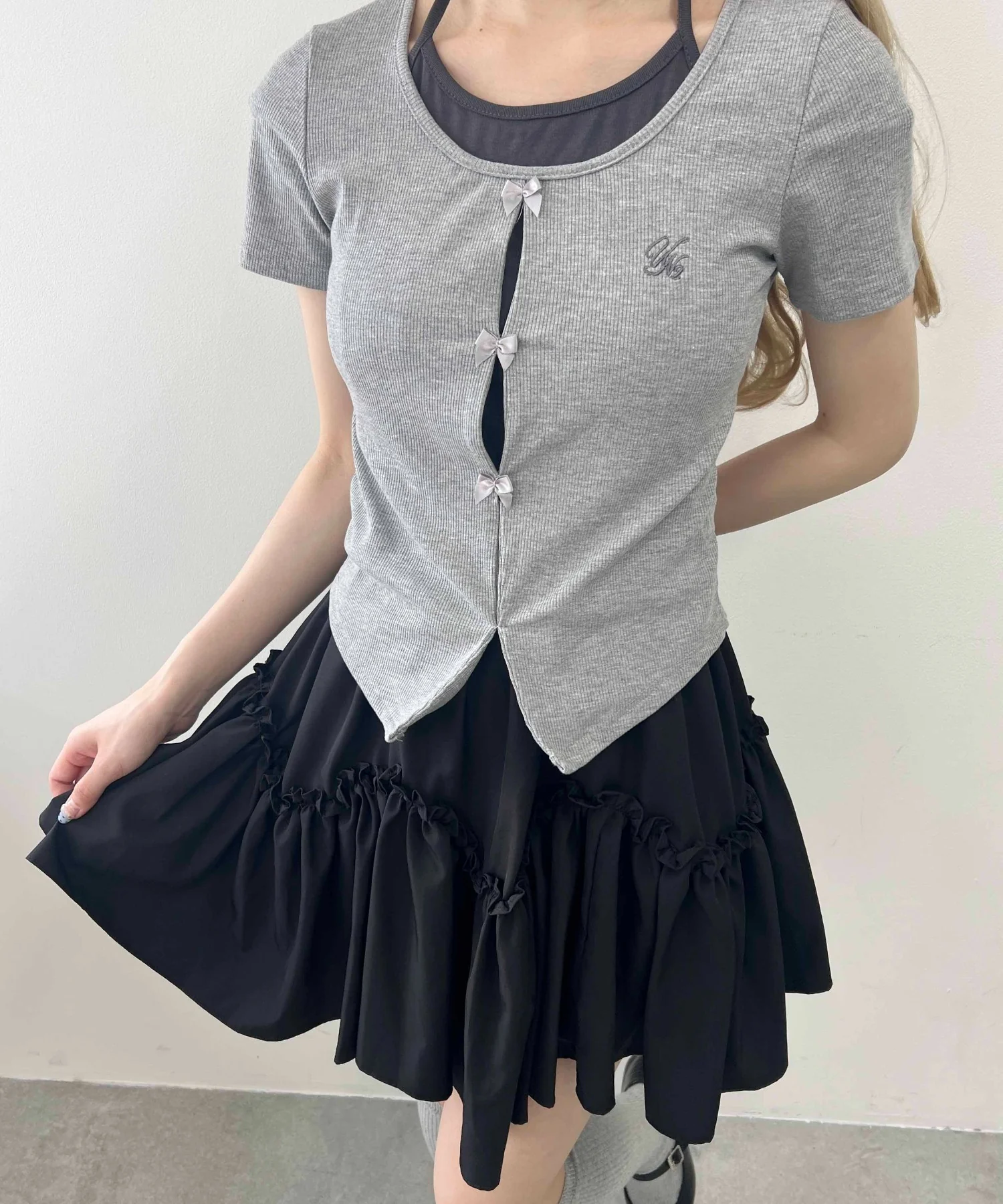 ミニリボンデザインホルターネックTシャツ - Image 4