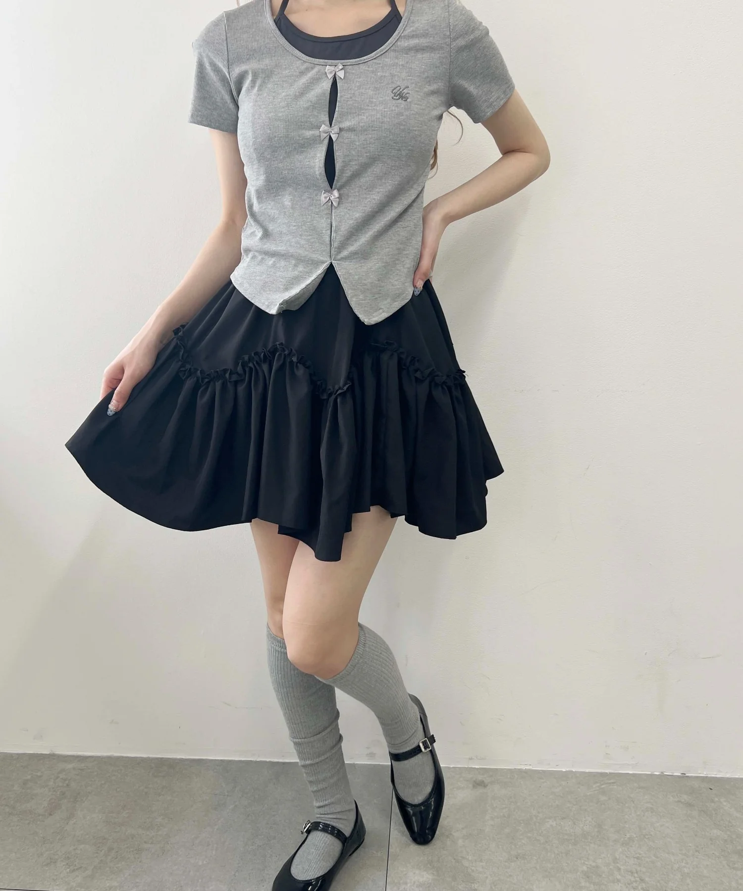 ミニリボンデザインホルターネックTシャツ - Image 5