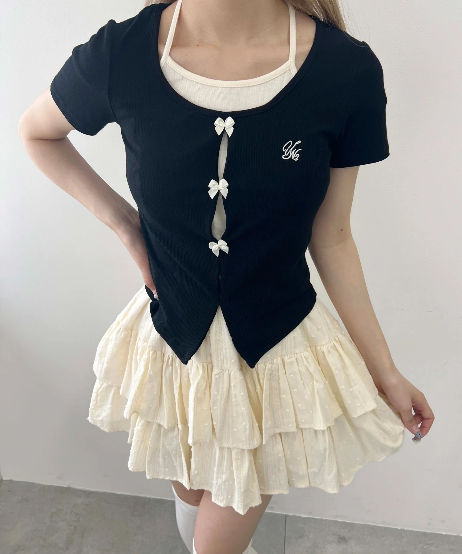 ミニリボンデザインホルターネックTシャツ - Image 7