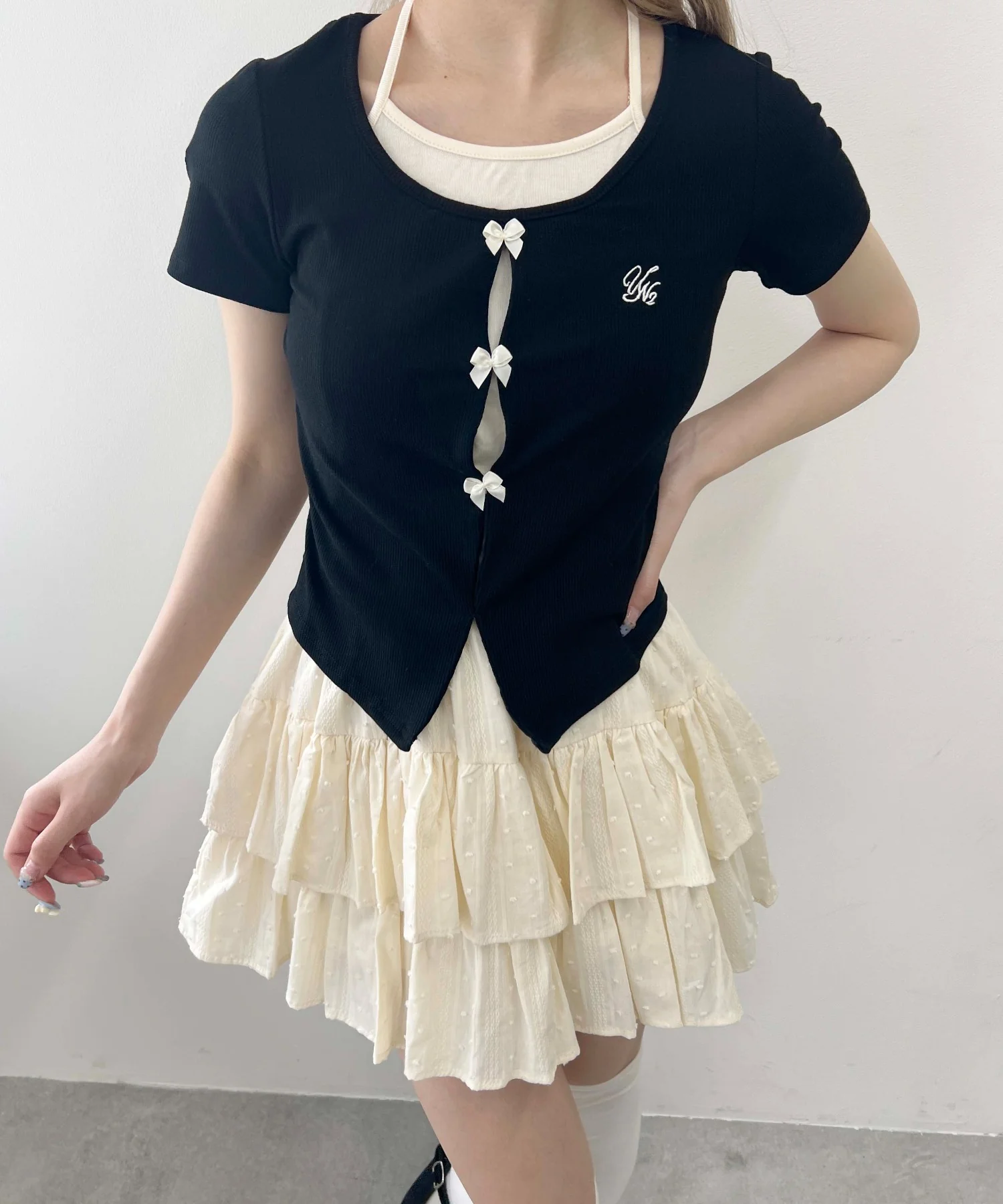 ミニリボンデザインホルターネックTシャツ - Image 8