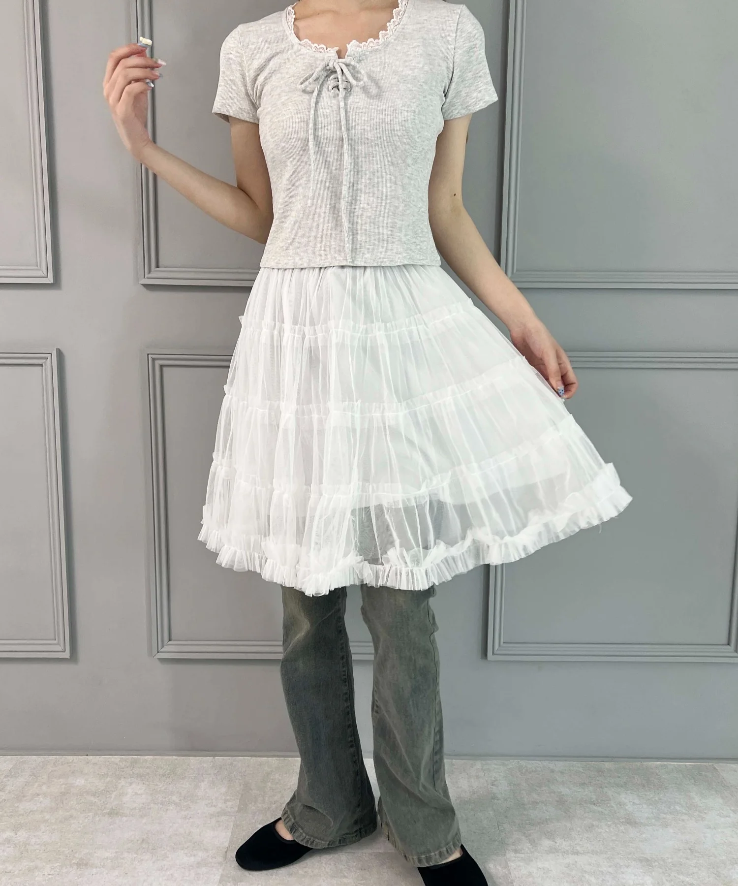 ミニレースアップTシャツ - Image 10
