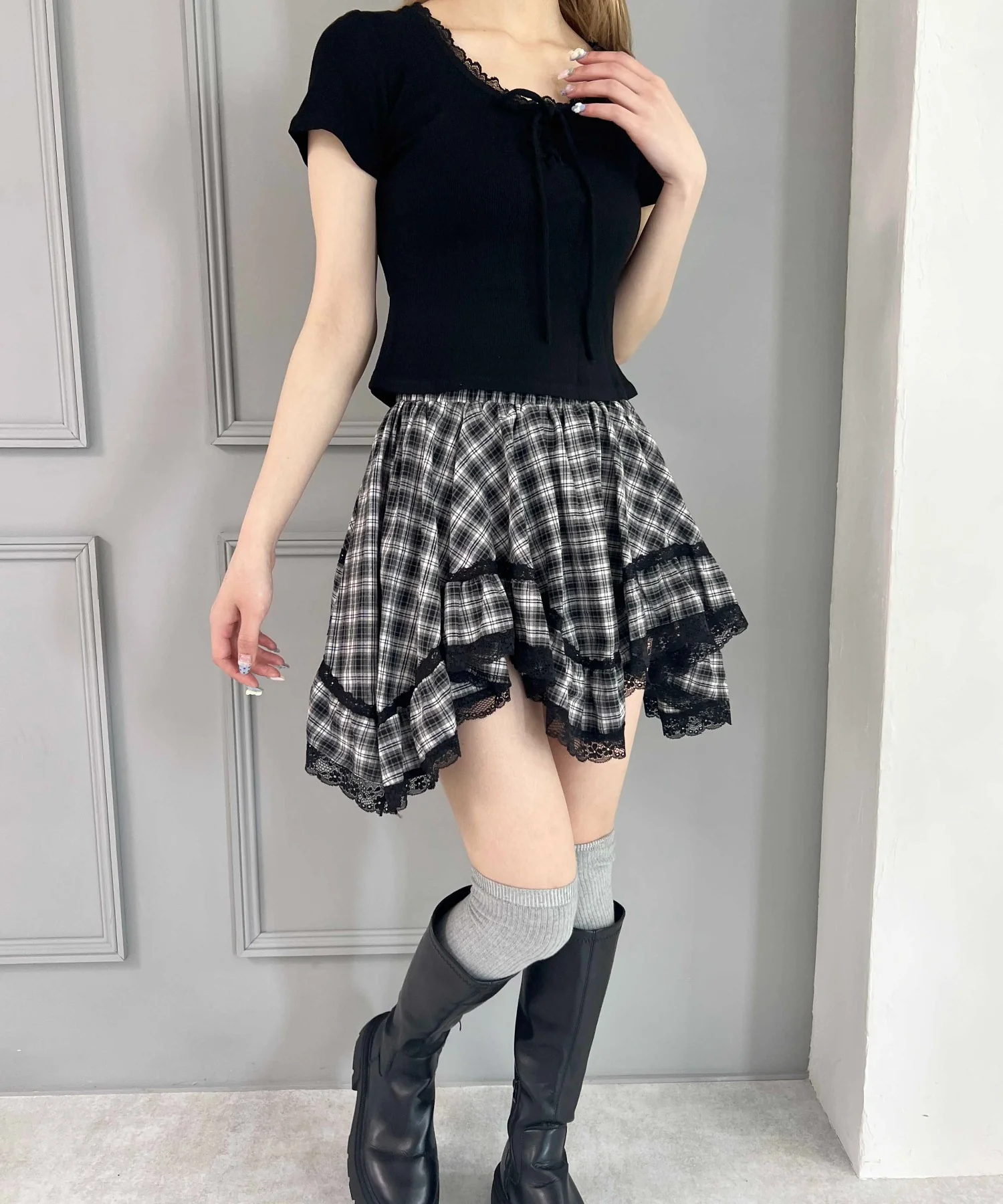 ミニレースアップTシャツ - Image 15