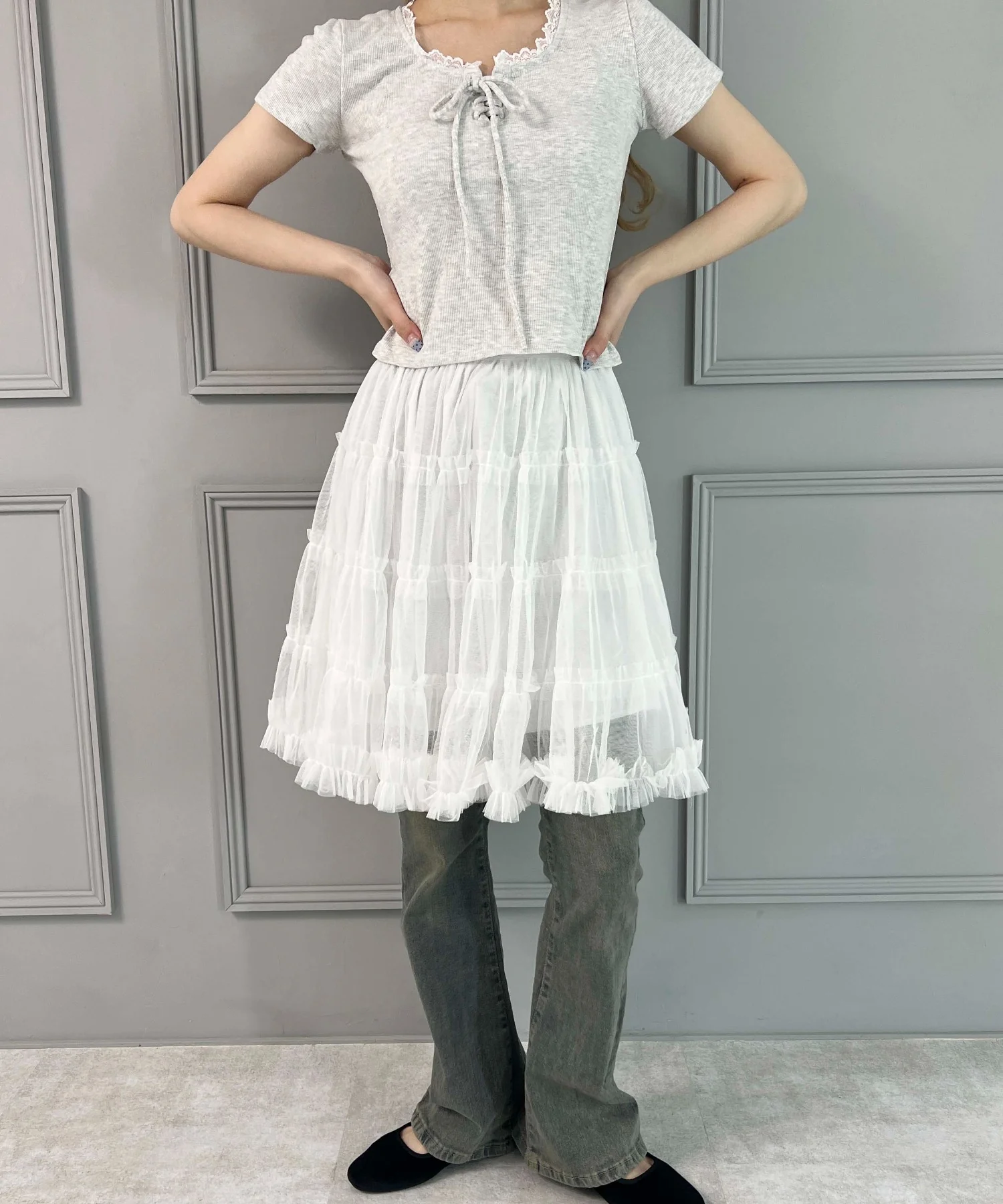 ミニレースアップTシャツ - Image 9