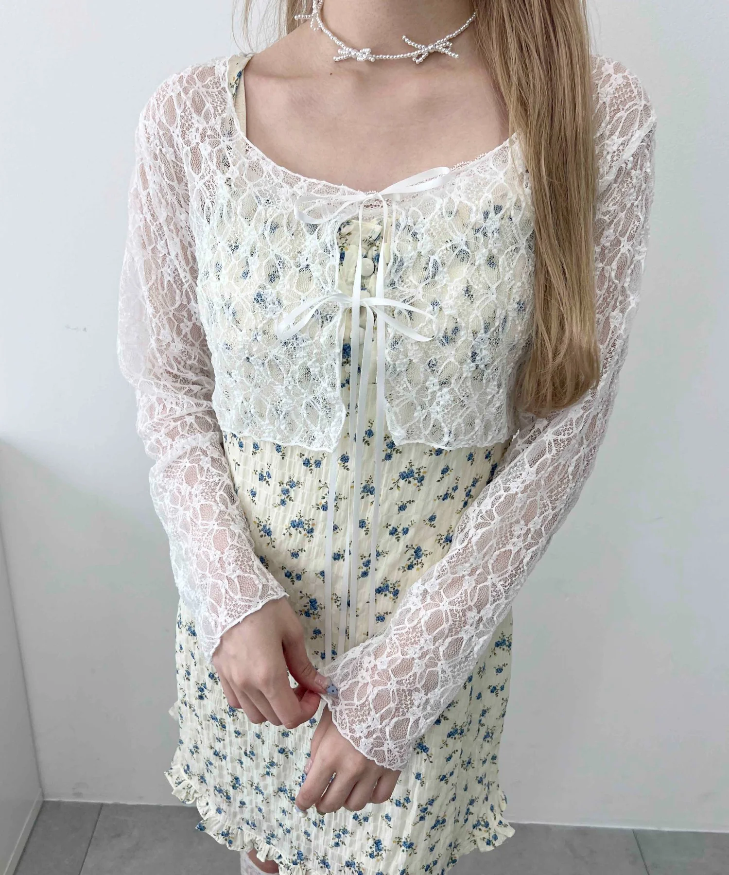 フロントリボンピチレースカーディガン - Image 4