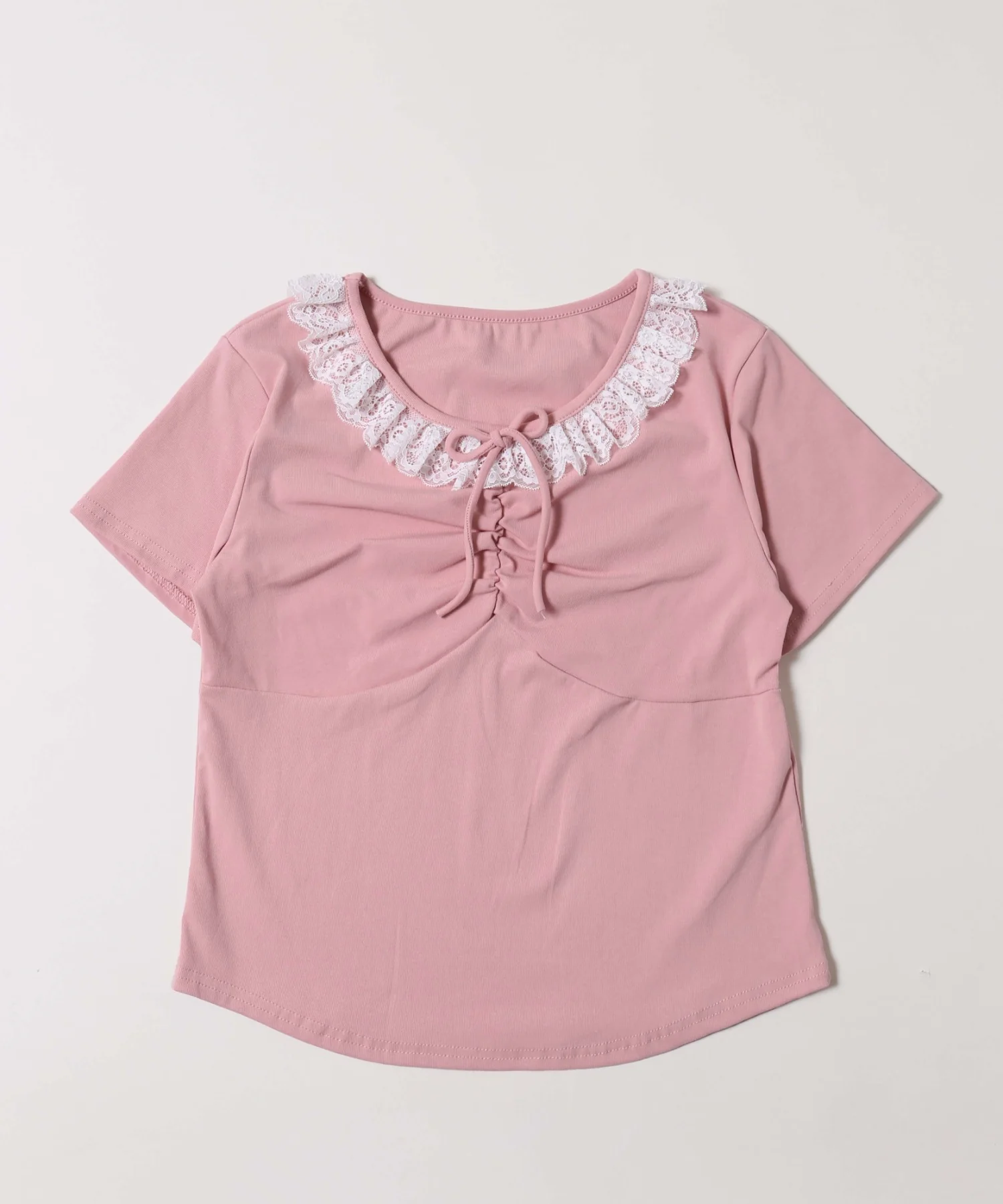 フロントギャザーレースネックTシャツ - Image 18