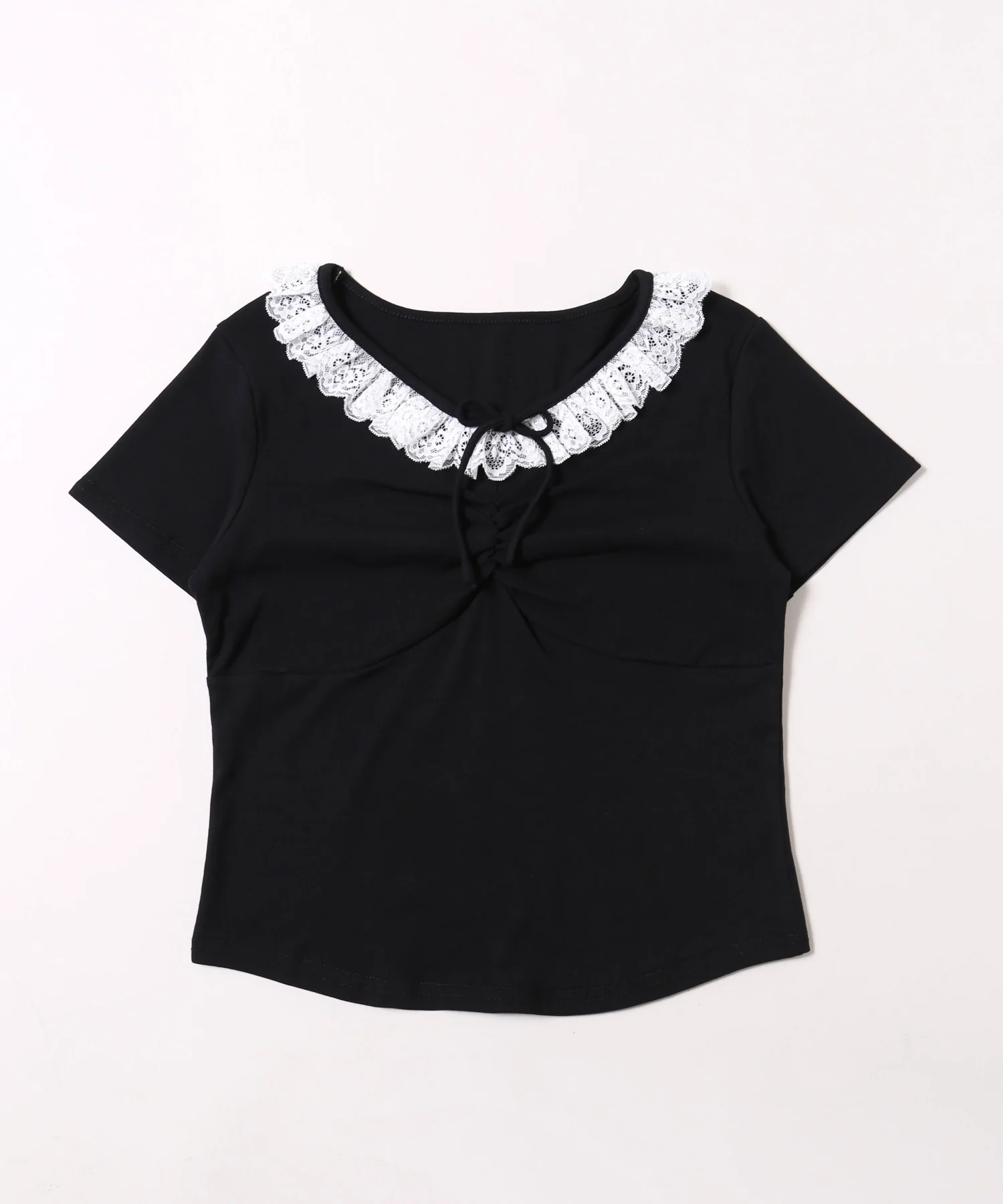 フロントギャザーレースネックTシャツ - Image 20