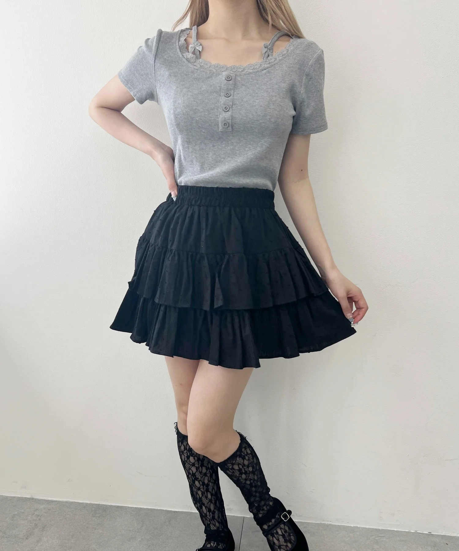 リボンキャミドッキングTシャツ - Image 10
