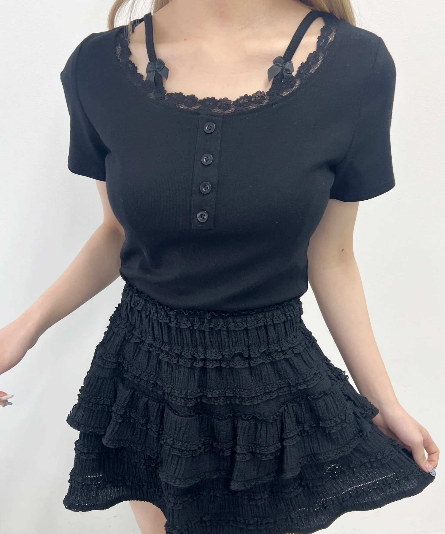 リボンキャミドッキングTシャツ - Image 3
