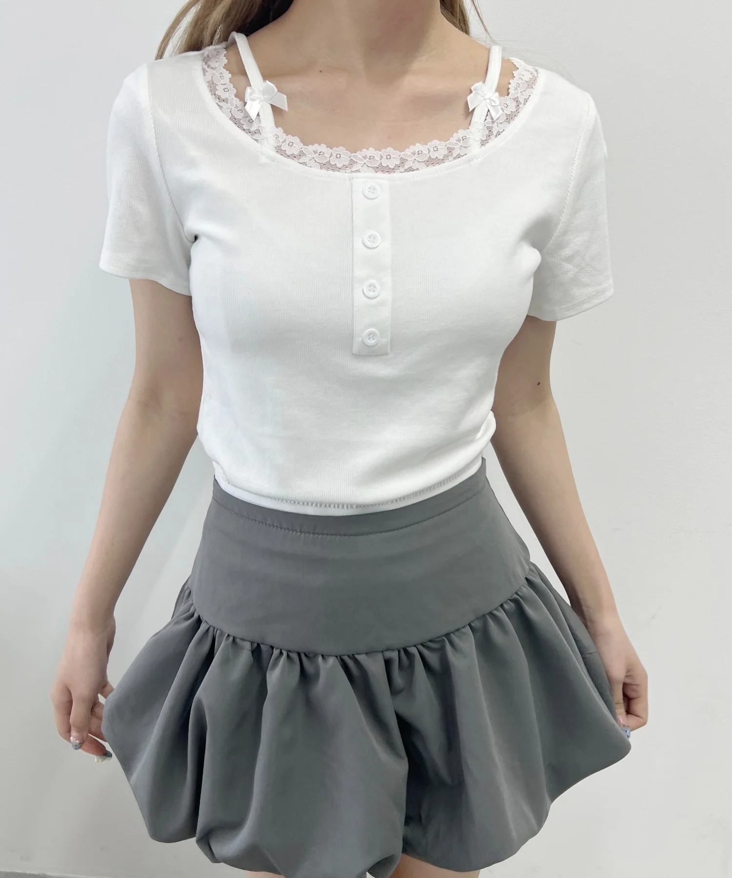 リボンキャミドッキングTシャツ - Image 4