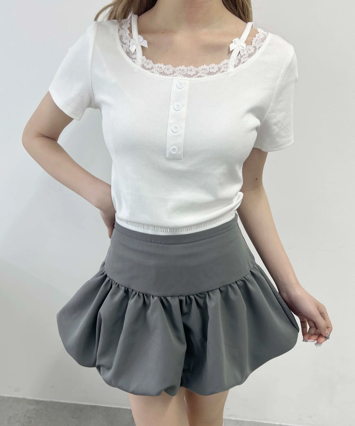 リボンキャミドッキングTシャツ - Image 5