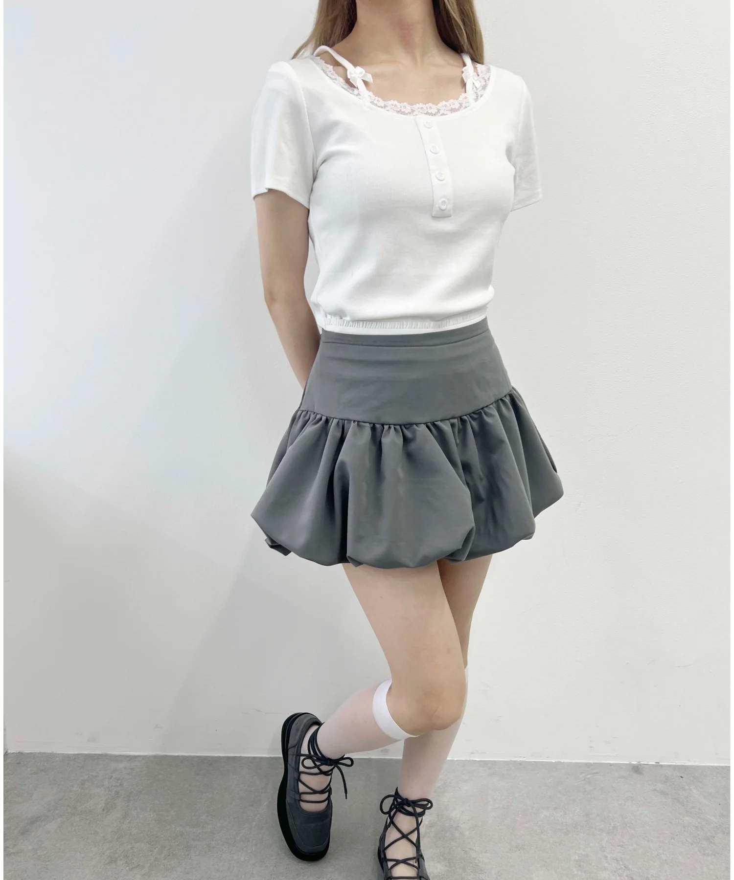 リボンキャミドッキングTシャツ - Image 6