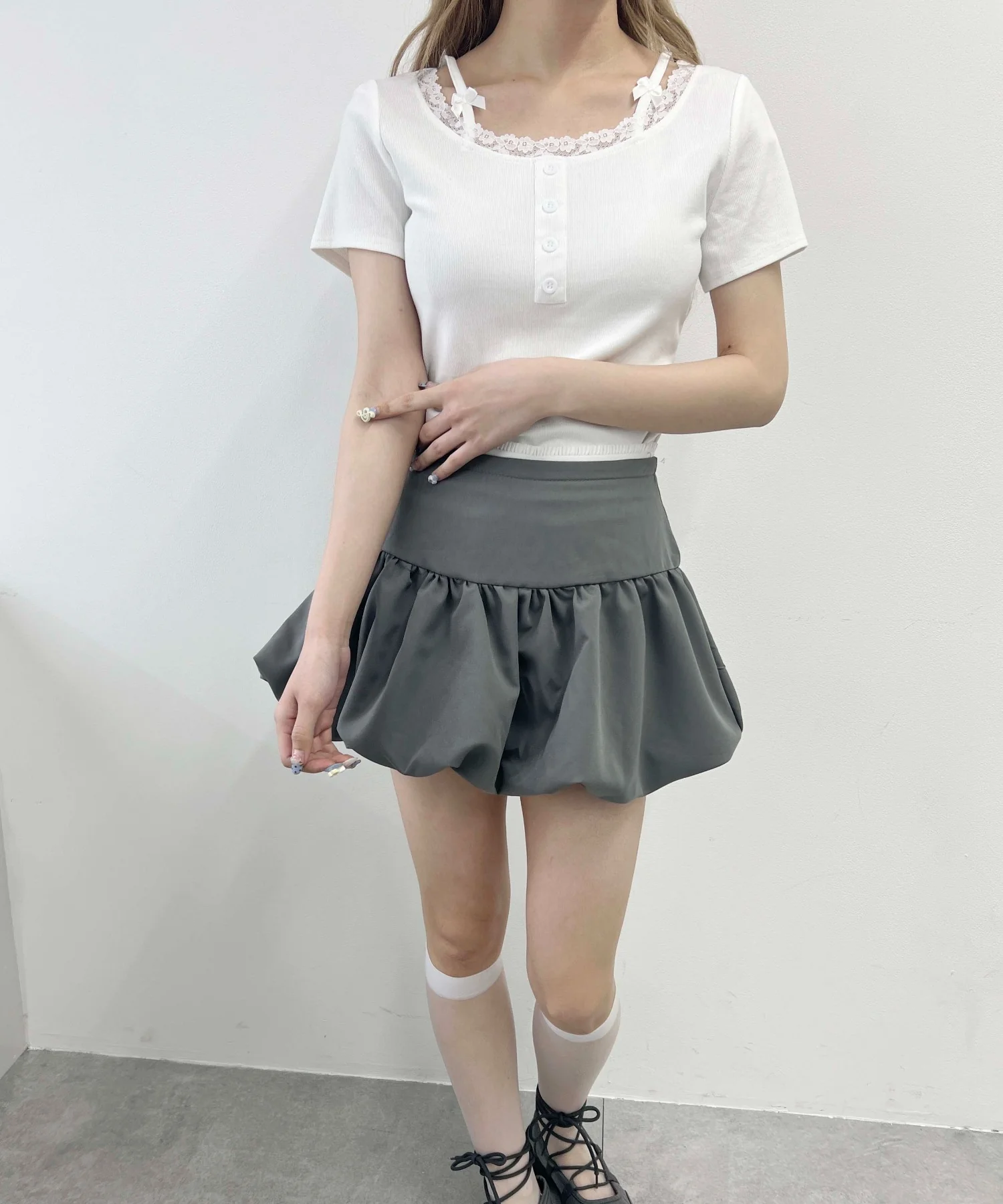 リボンキャミドッキングTシャツ - Image 7