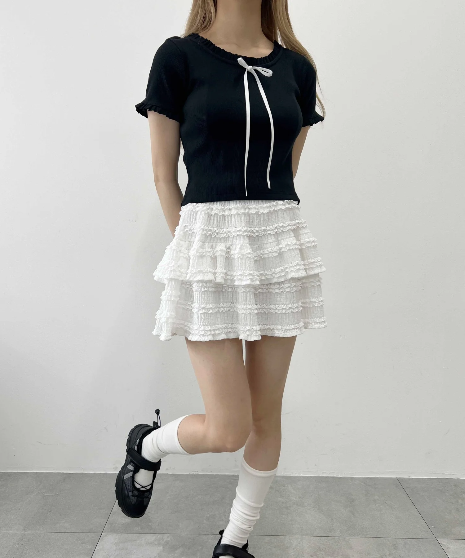 ロングリボンフリルリブTシャツ - Image 15