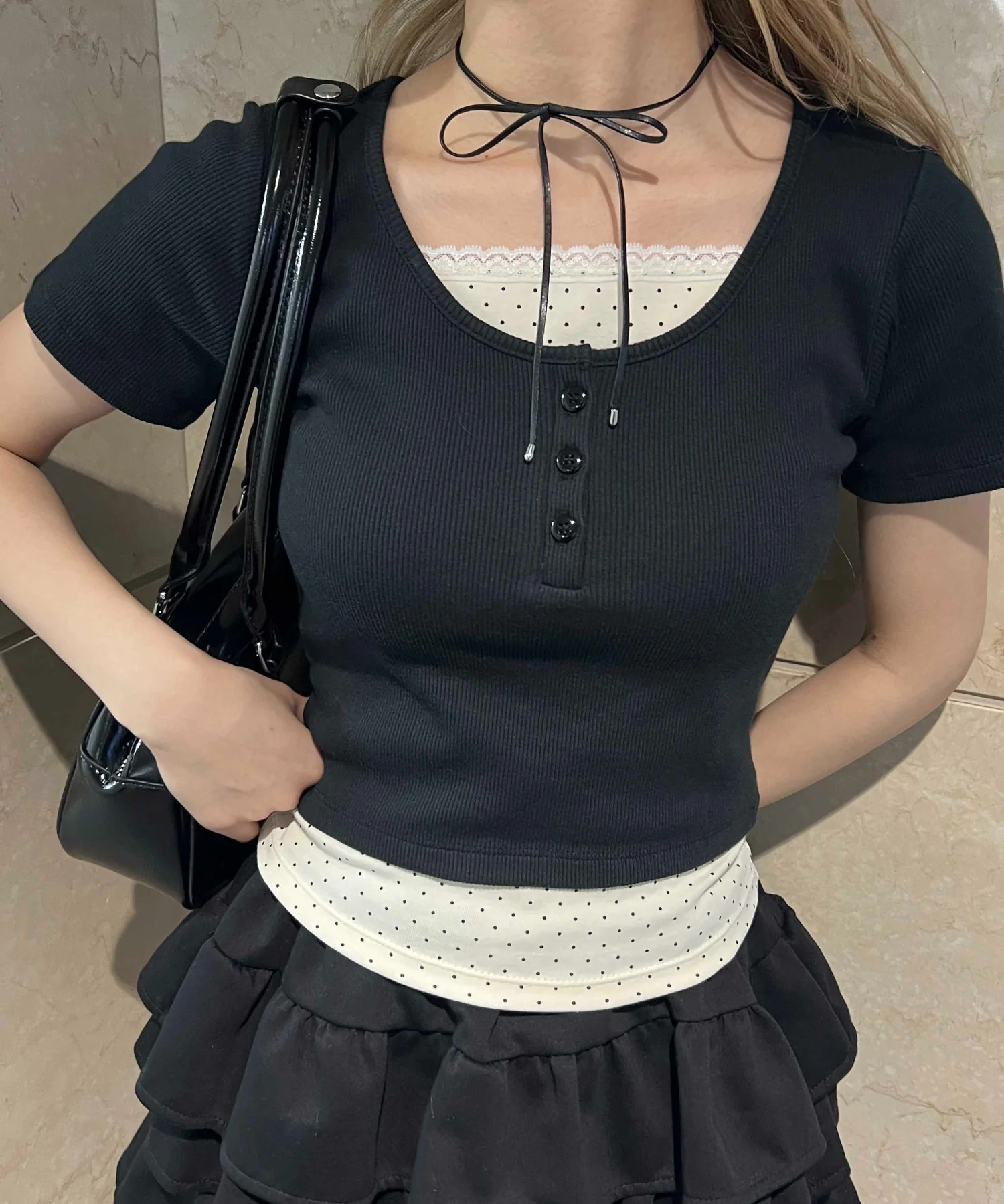 フェイクレイヤードTシャツ - Image 12