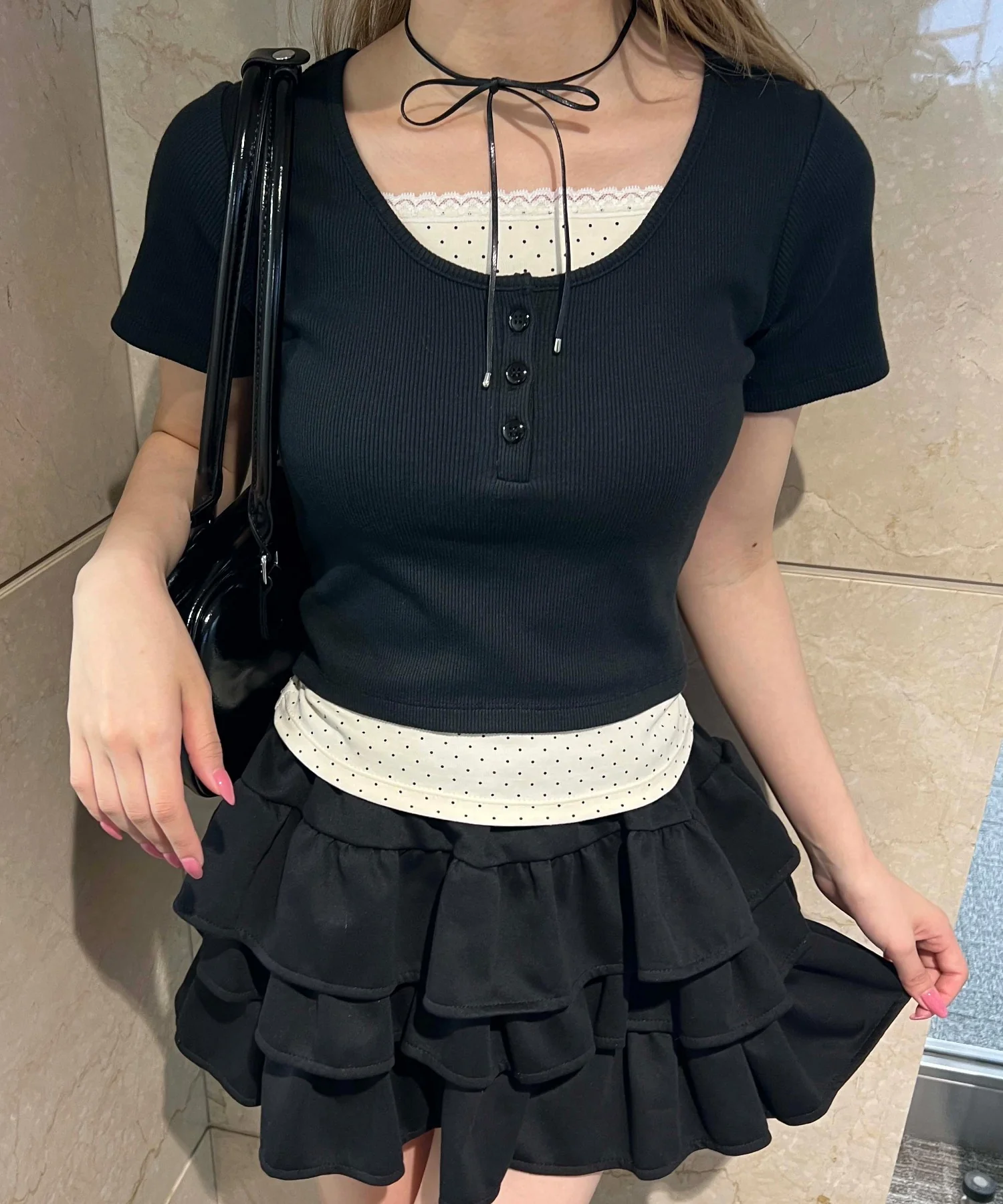 フェイクレイヤードTシャツ - Image 13