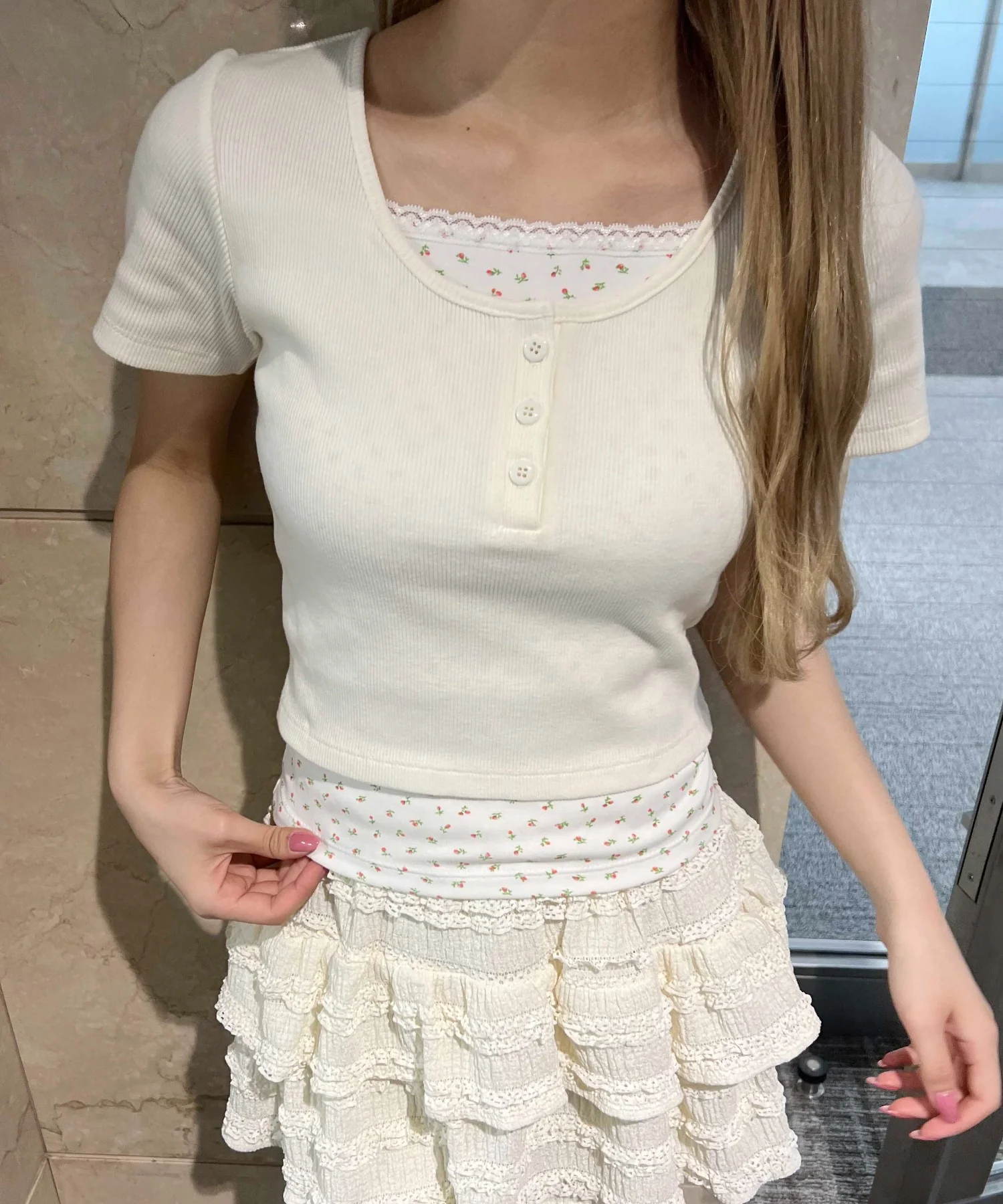 フェイクレイヤードTシャツ - Image 2