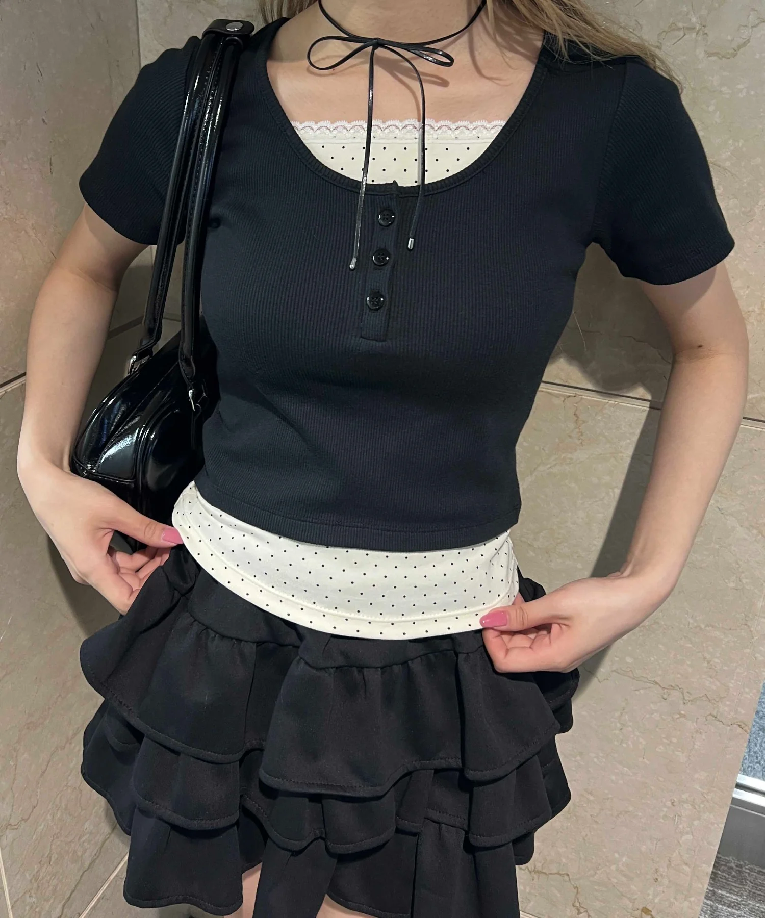 フェイクレイヤードTシャツ - Image 3