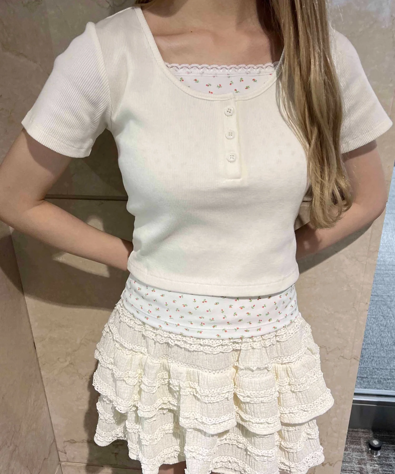 フェイクレイヤードTシャツ - Image 4
