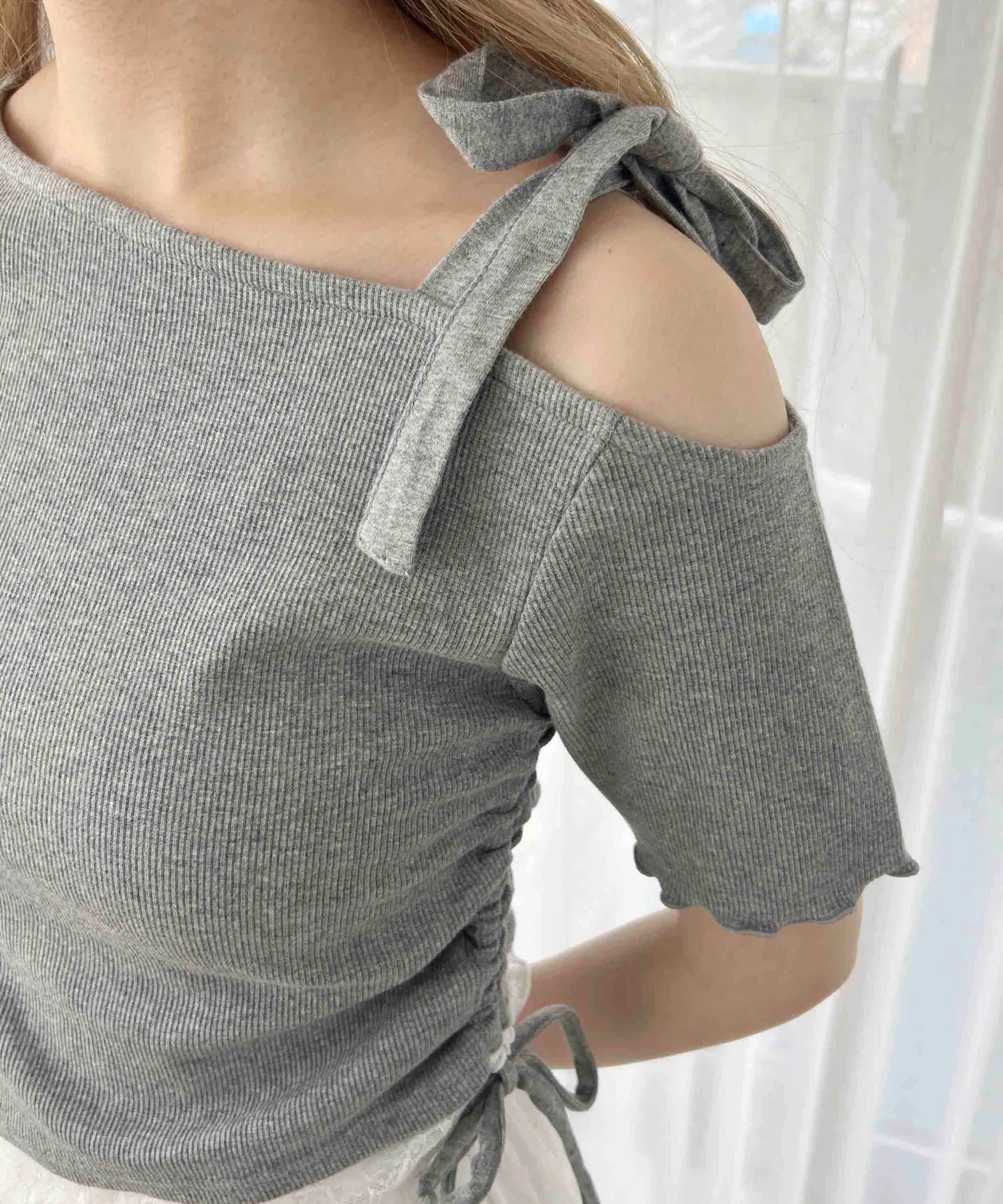 レースヘムワンショルトップス - Image 10
